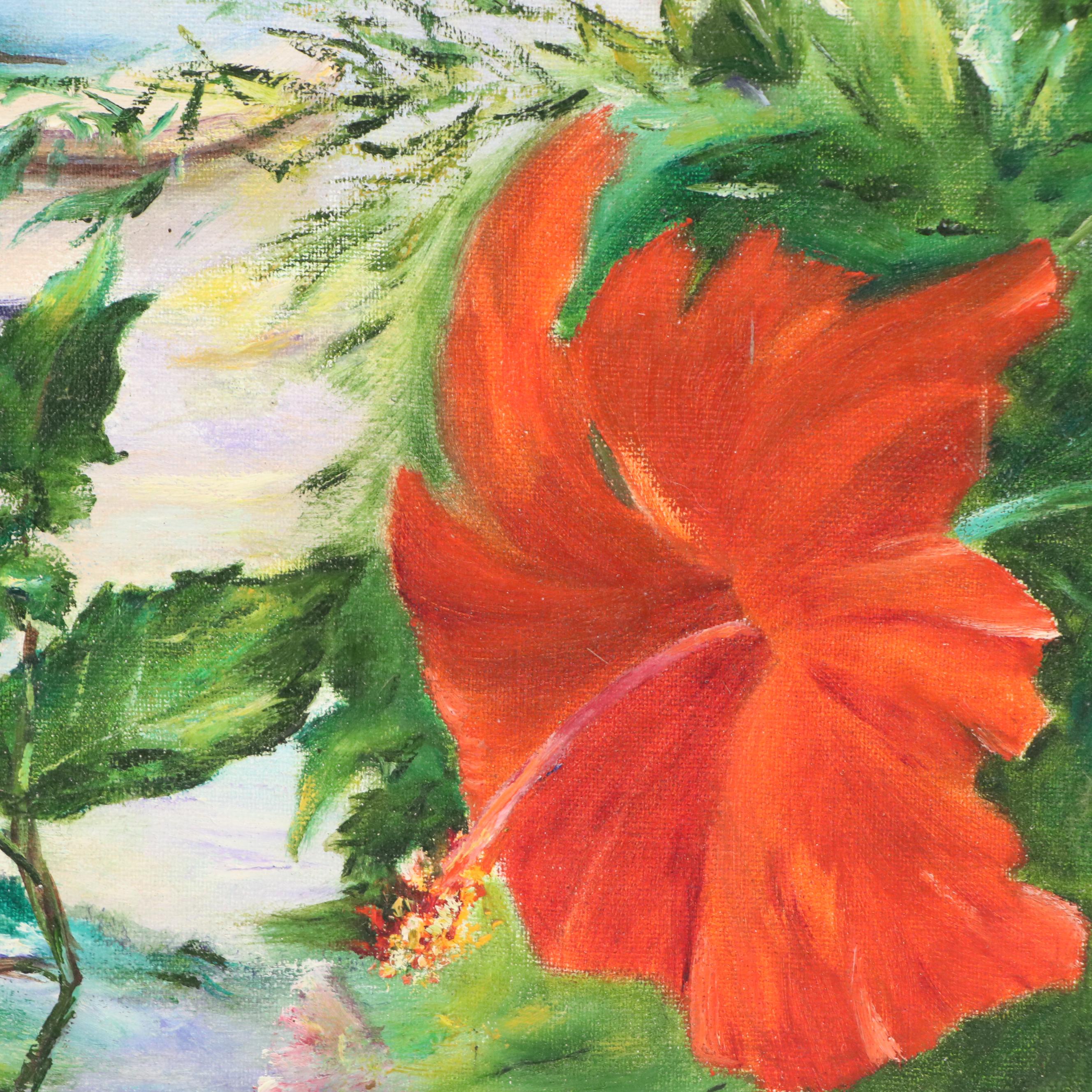 Garden Courtyard Oil Painting, 1996