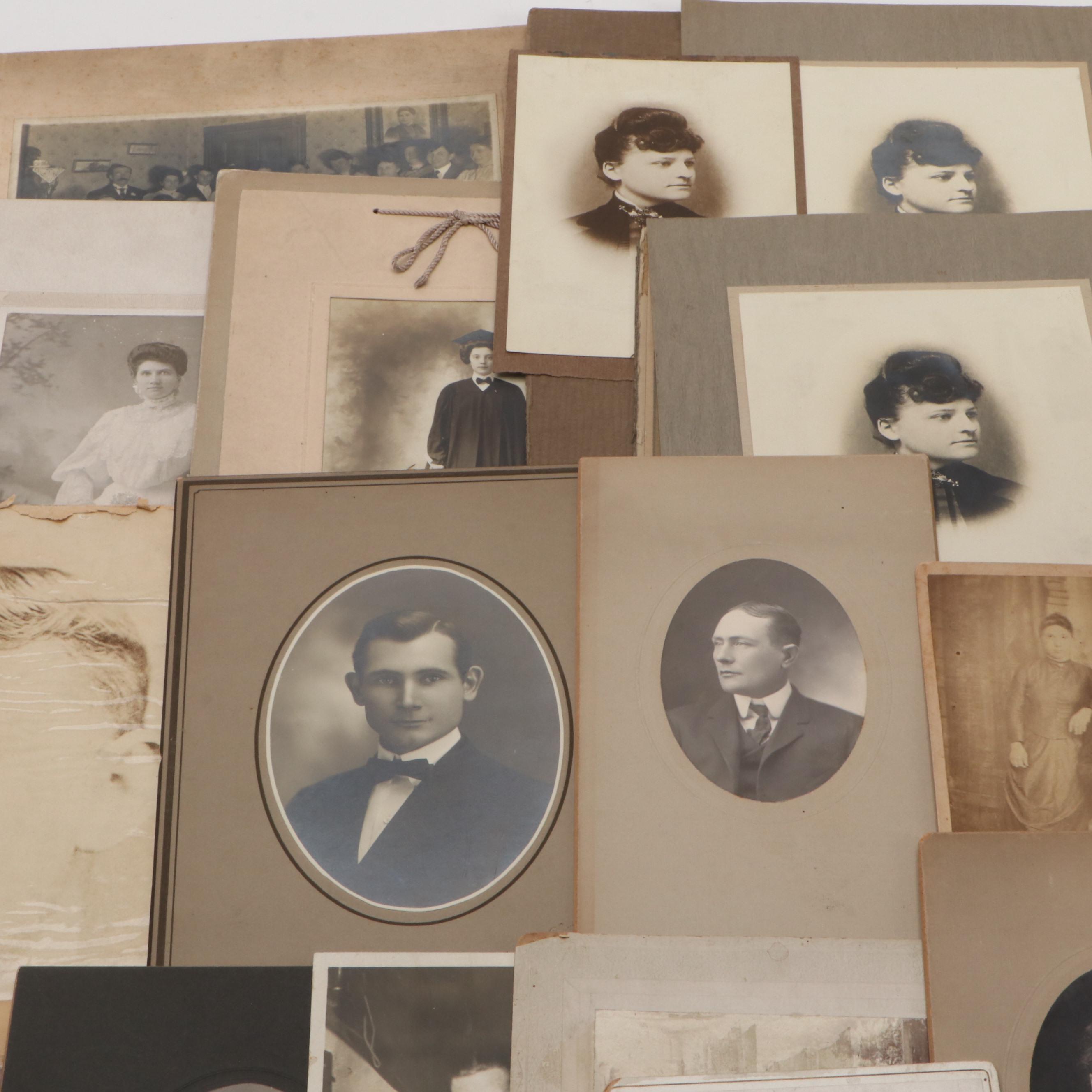 Photos of Men, Women and Children with More Ephemera, Late 19th/ Early 20th C.