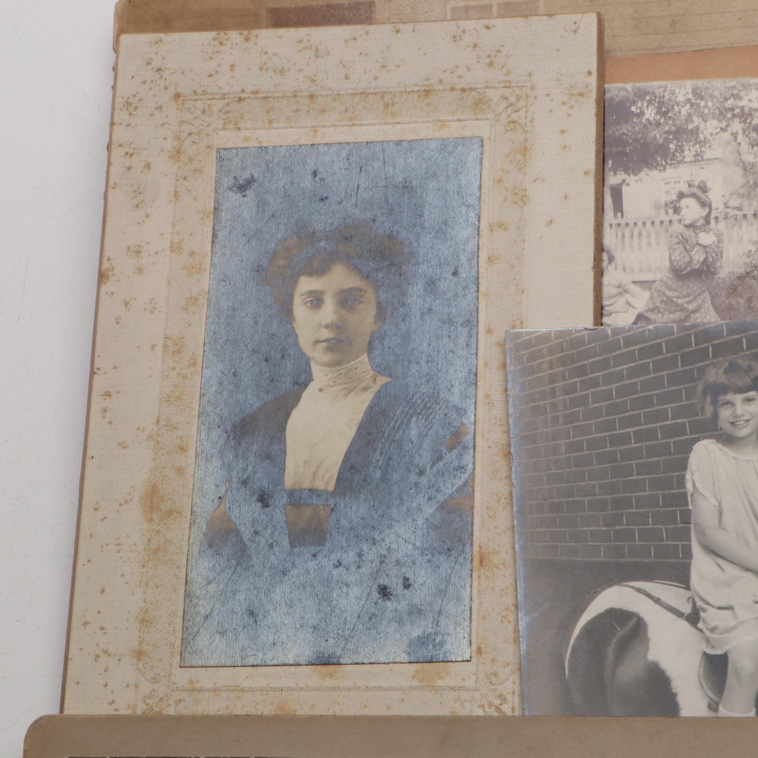 Photos of Men, Women and Children with More Ephemera, Late 19th/ Early 20th C.