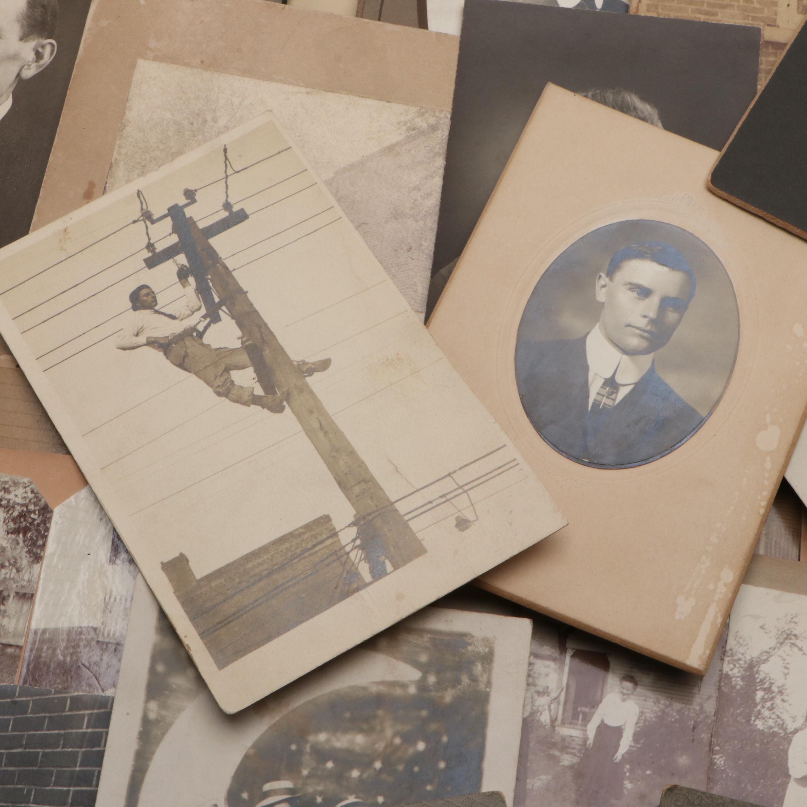 Photos of Men, Women and Children with More Ephemera, Late 19th/ Early 20th C.