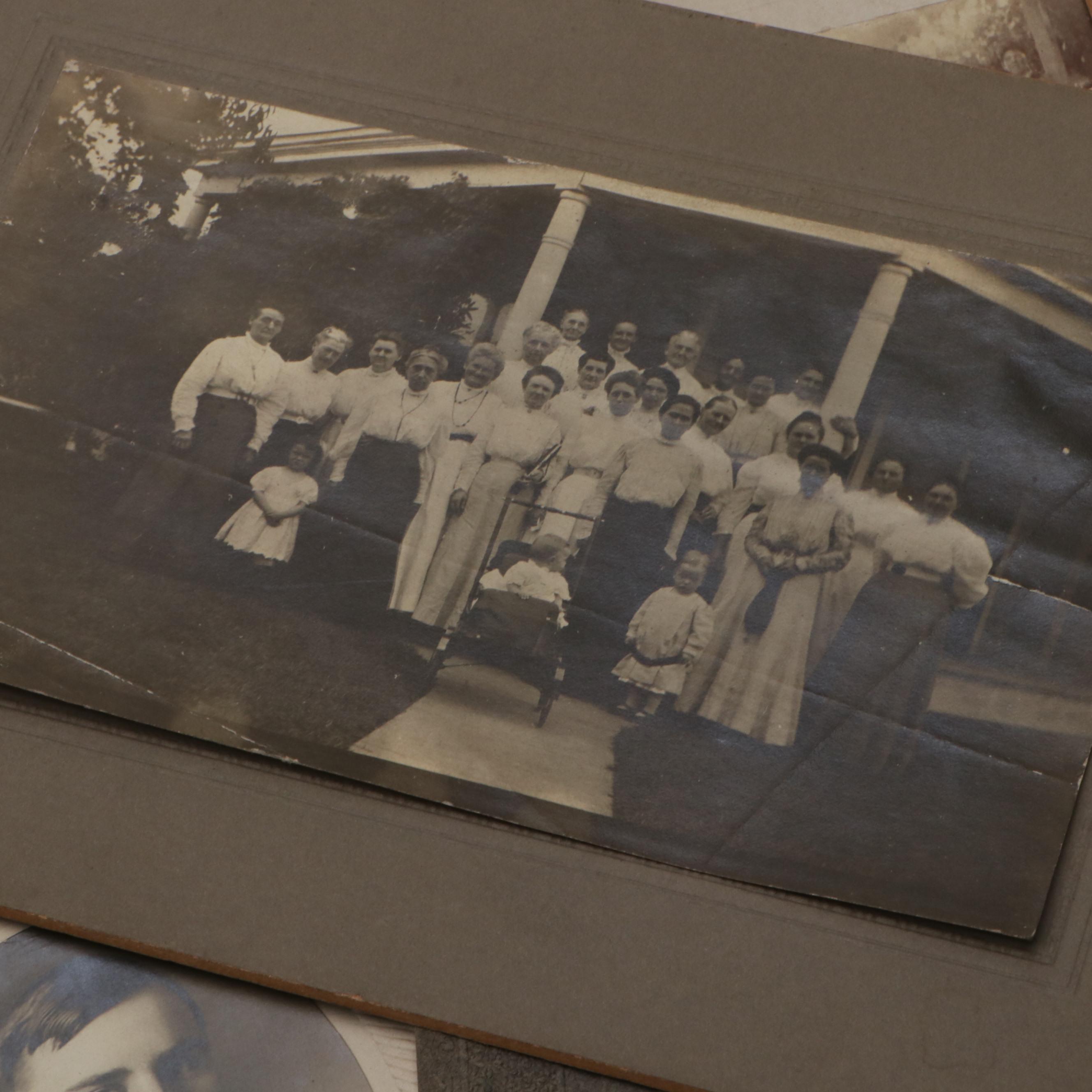 Photos of Men, Women and Children with More Ephemera, Late 19th/ Early 20th C.