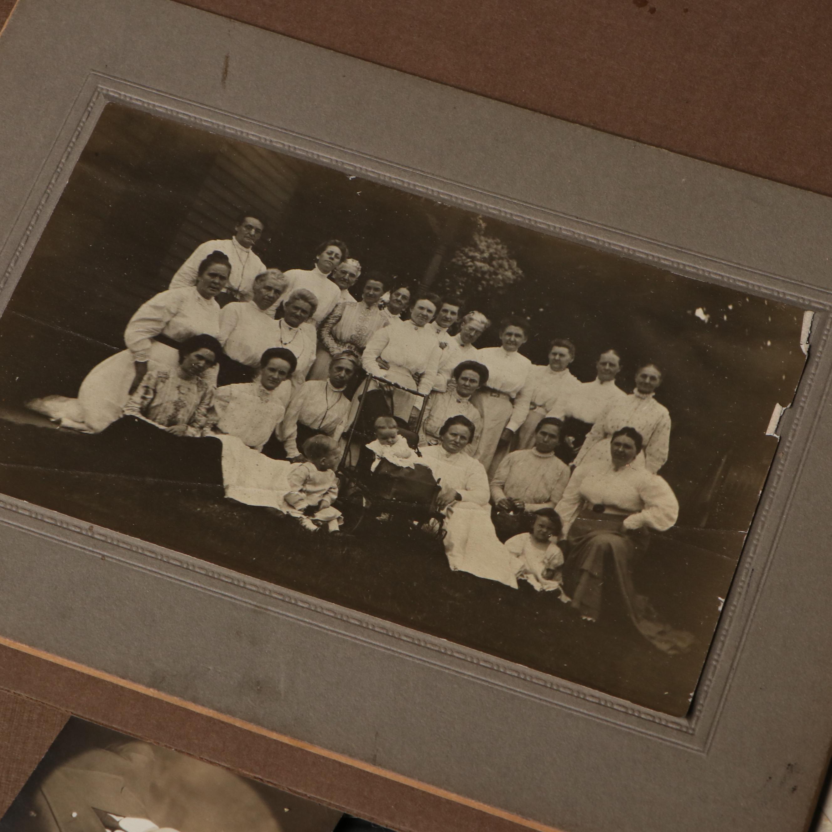 Photos of Men, Women and Children with More Ephemera, Late 19th/ Early 20th C.