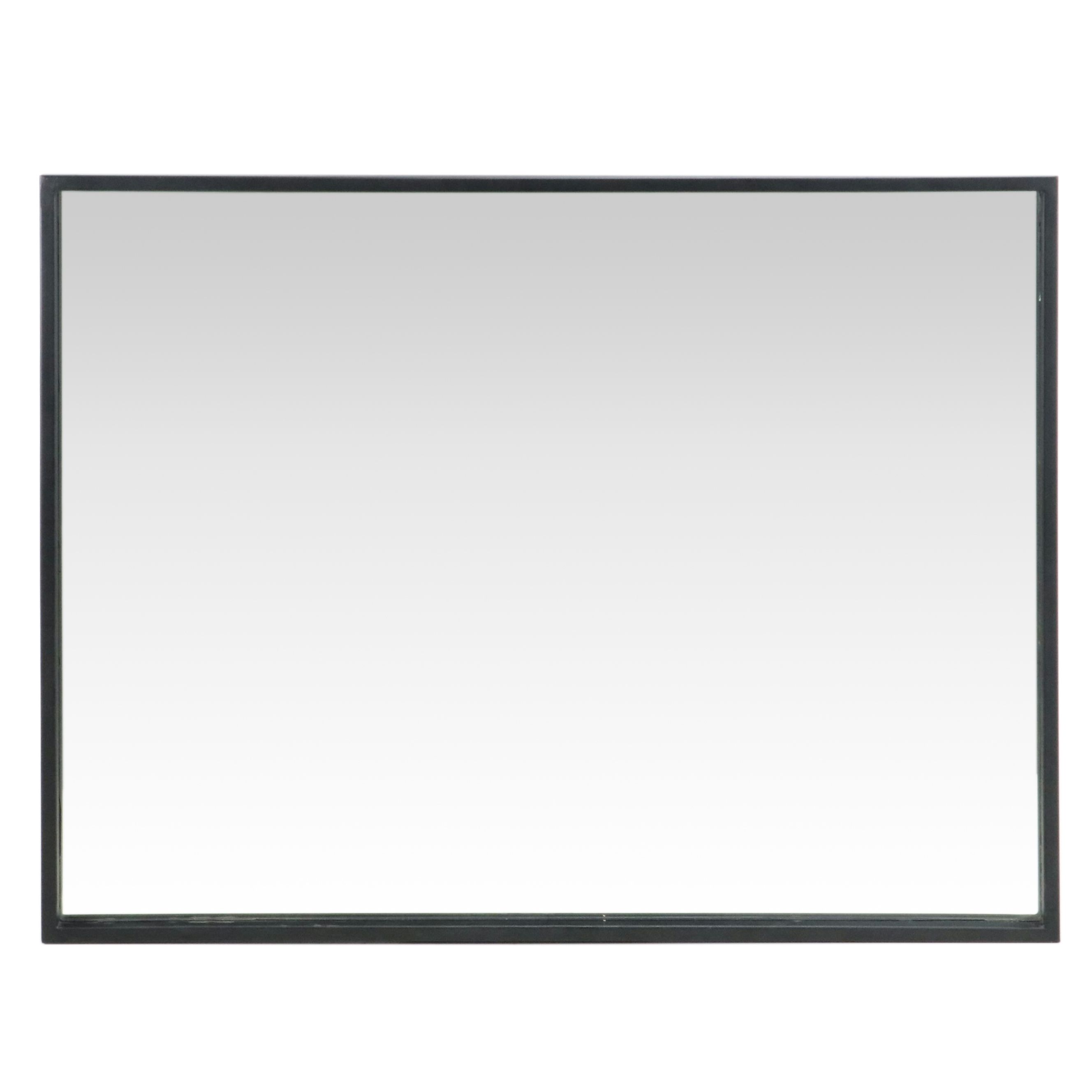 Contemporary Black Metal Framed Vanity Mirror