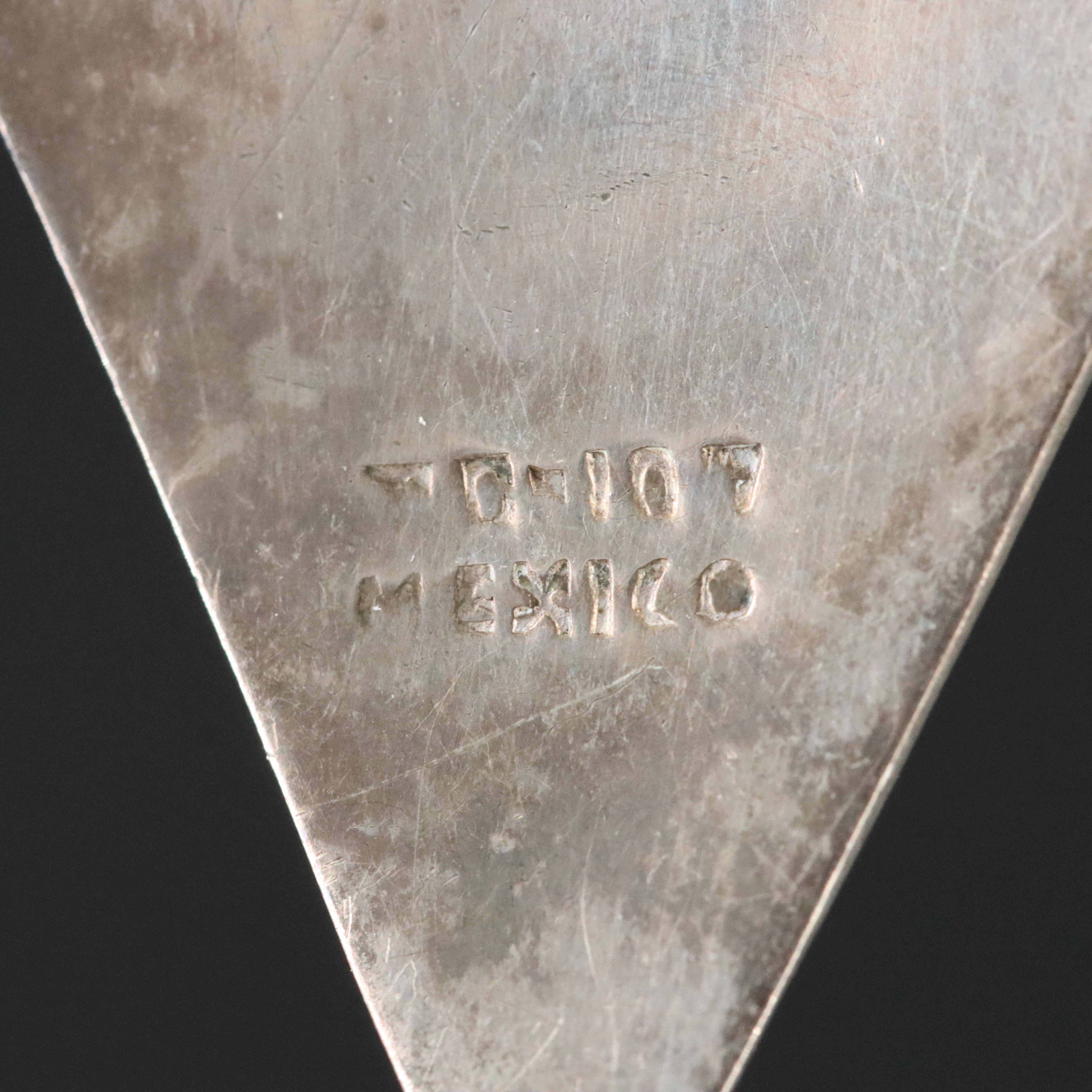 Mexican Sterling Triangular Drop Earrings