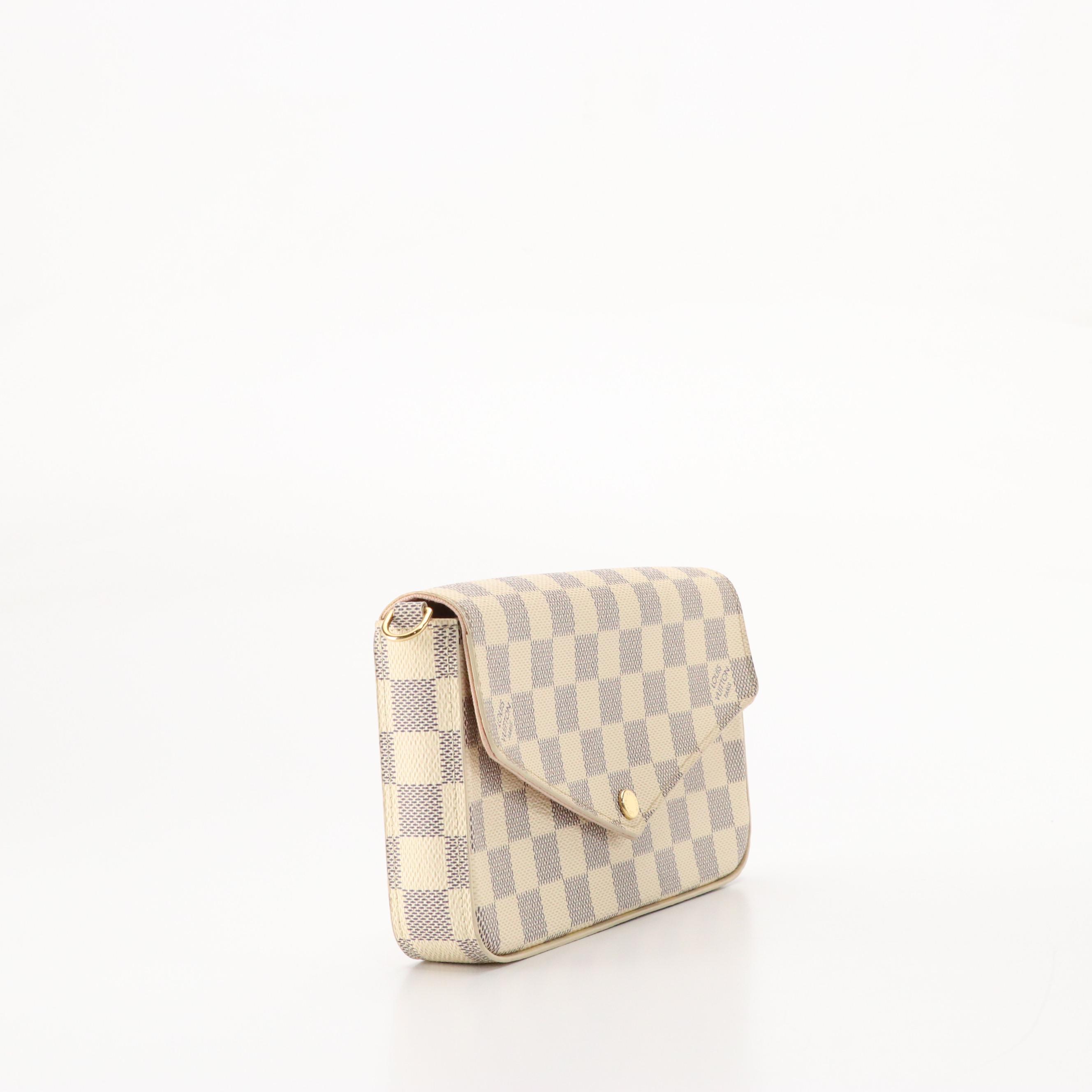 Louis Vuitton Félicie Pochette Crossbody Bag in Damier Azur Canvas