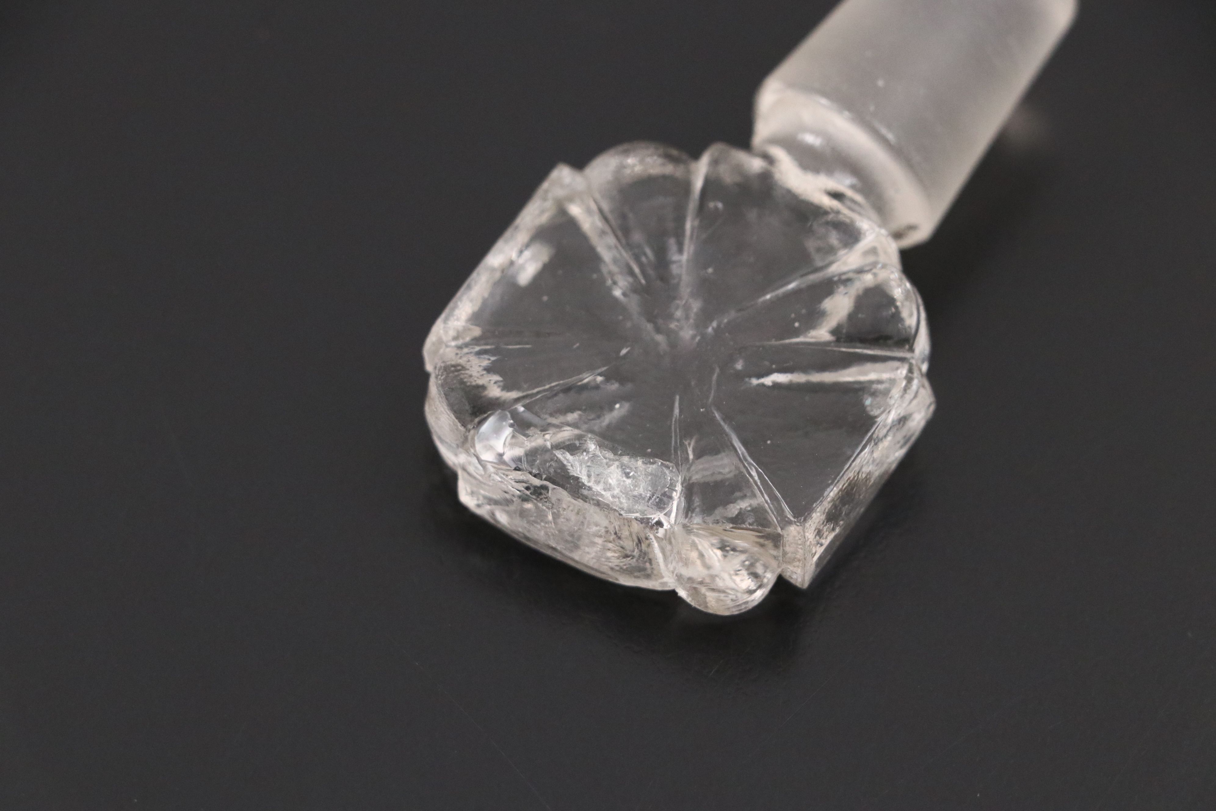 Glass Coffee Carafe on Metal Stand with Other Crystal Cut Table Accessories