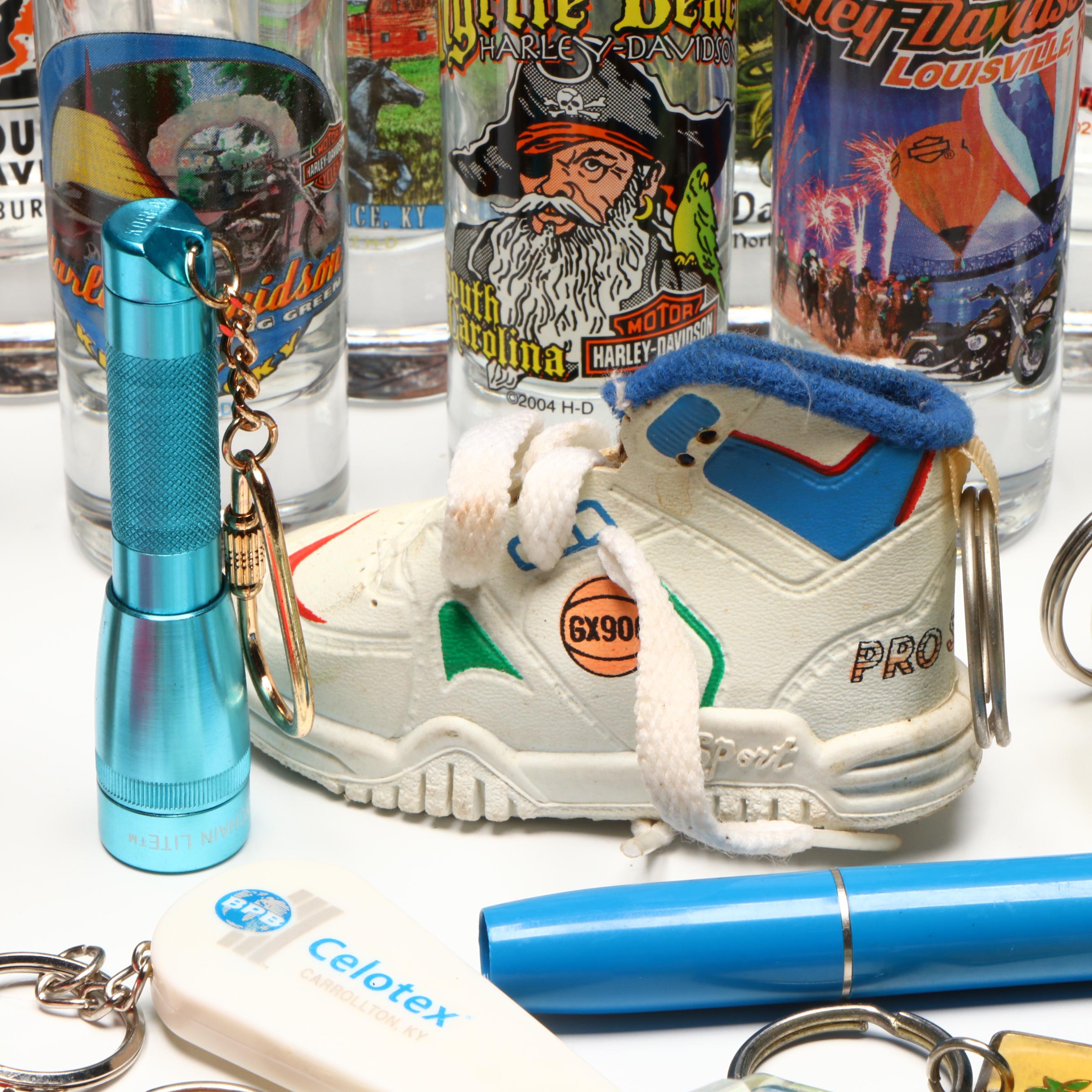 Coco Joe's Hapa-Wood Maile Lakas, Harley-Davidson Shot Glasses and Keychains