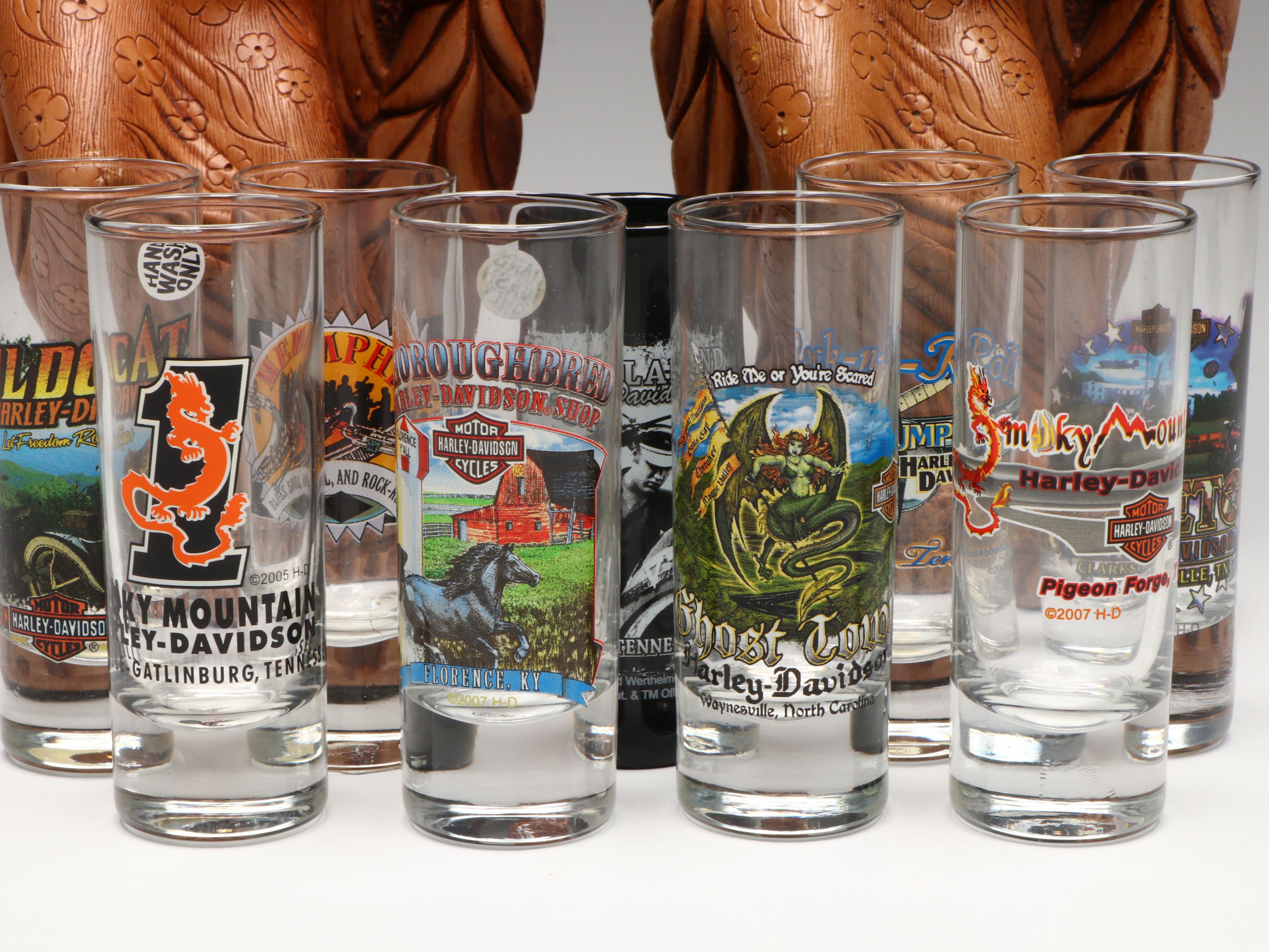 Coco Joe's Hapa-Wood Maile Lakas, Harley-Davidson Shot Glasses and Keychains