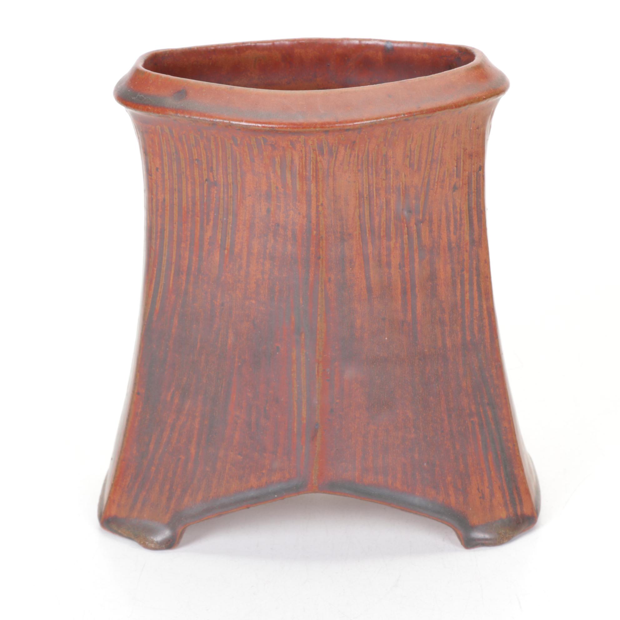 Ellen Shankin Hand-Thrown Pottery Bowls, Vase and Box, Late 20th Century