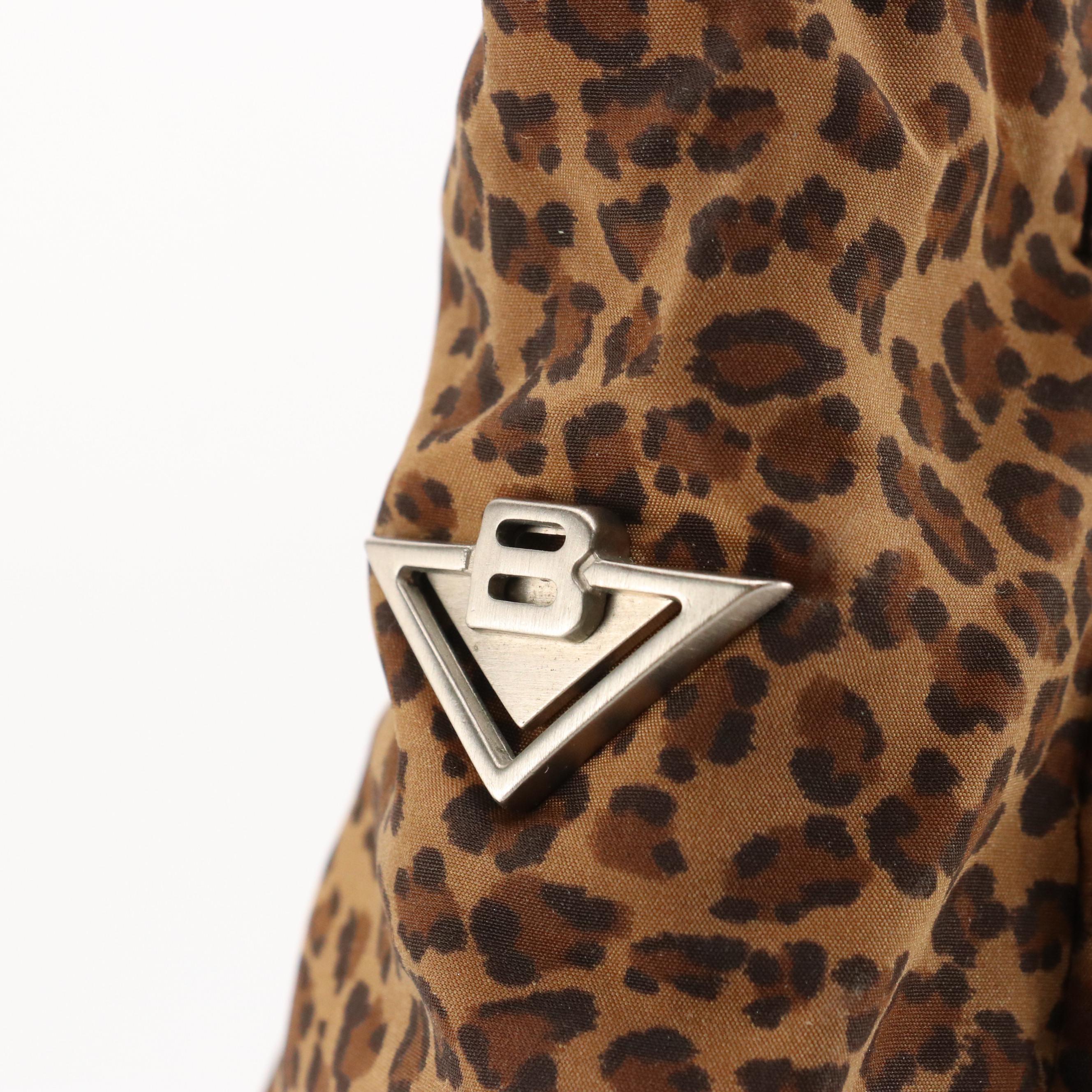 Bottega Veneta Vintage Hobo Shoulder Bag in Leopard Printed Soft Nylon