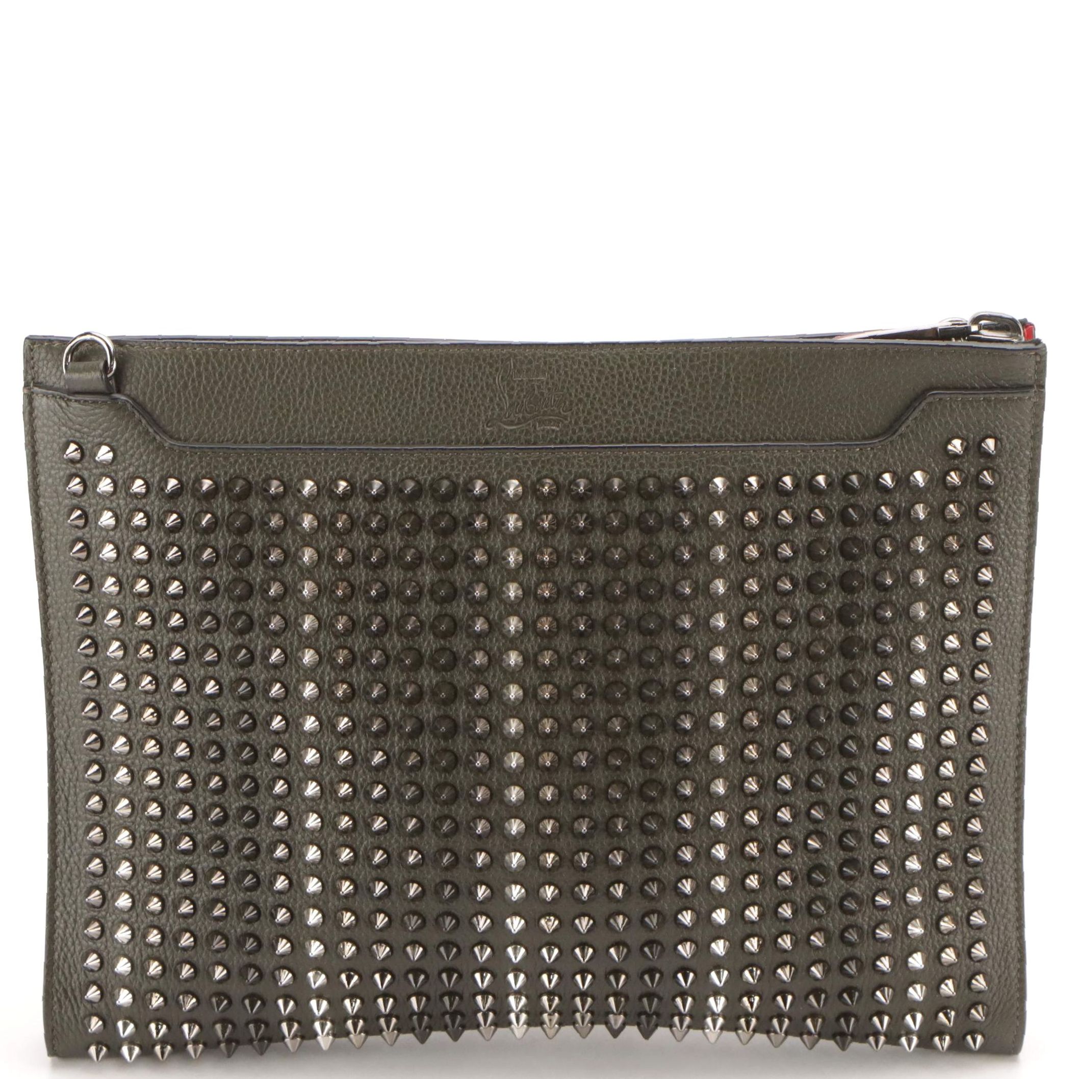 Christian Louboutin Spiked Skypouch in Empire Calf Leather with Box