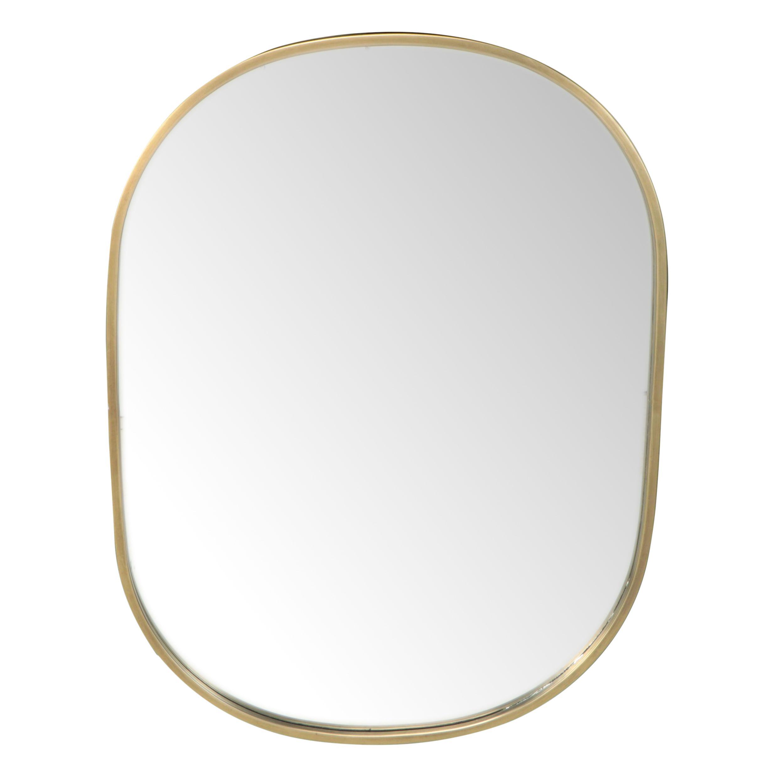 Contemporary Brushed Gold Tone Metal Framed Vanity Mirror