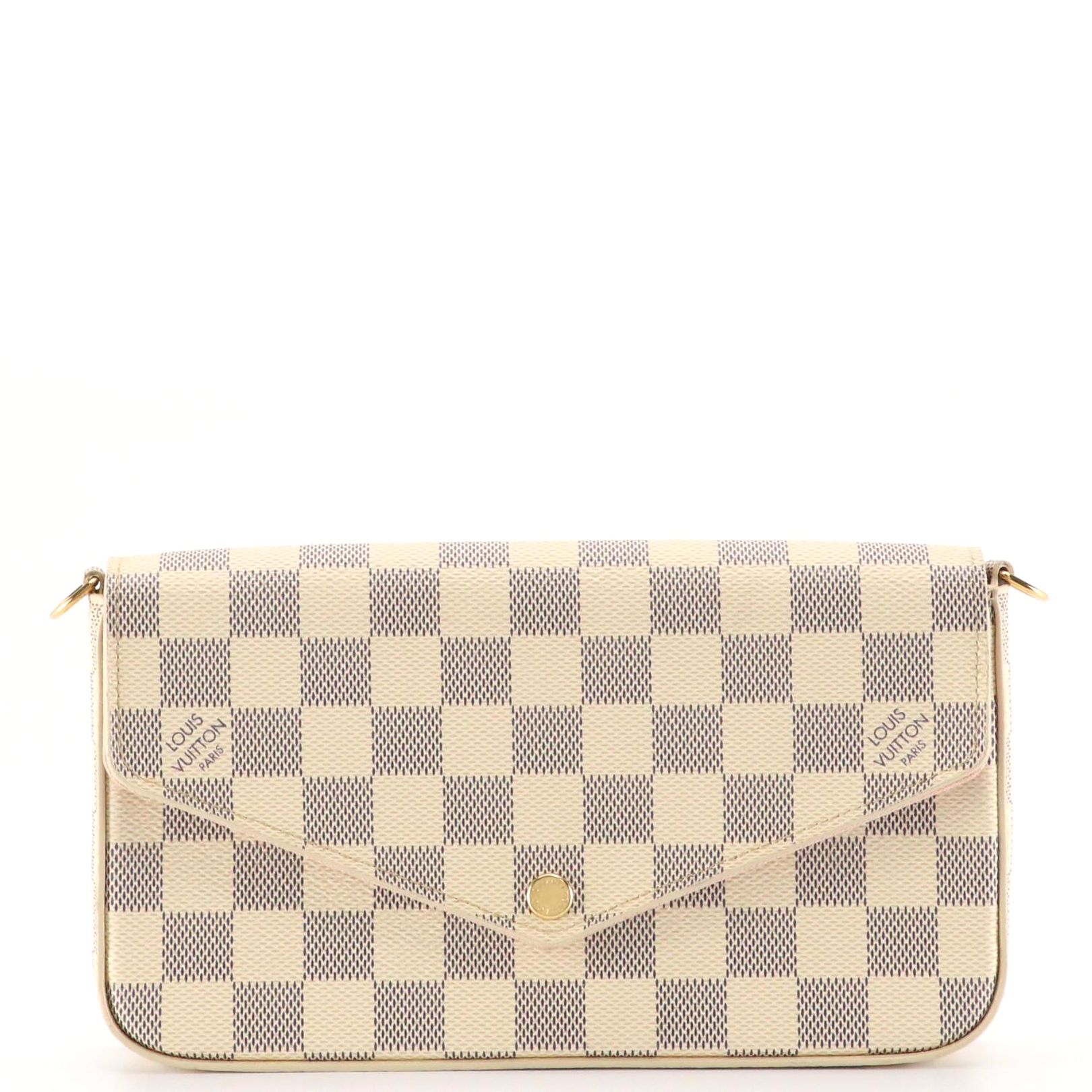 Louis Vuitton Félicie Pochette Crossbody Bag in Damier Azur Canvas