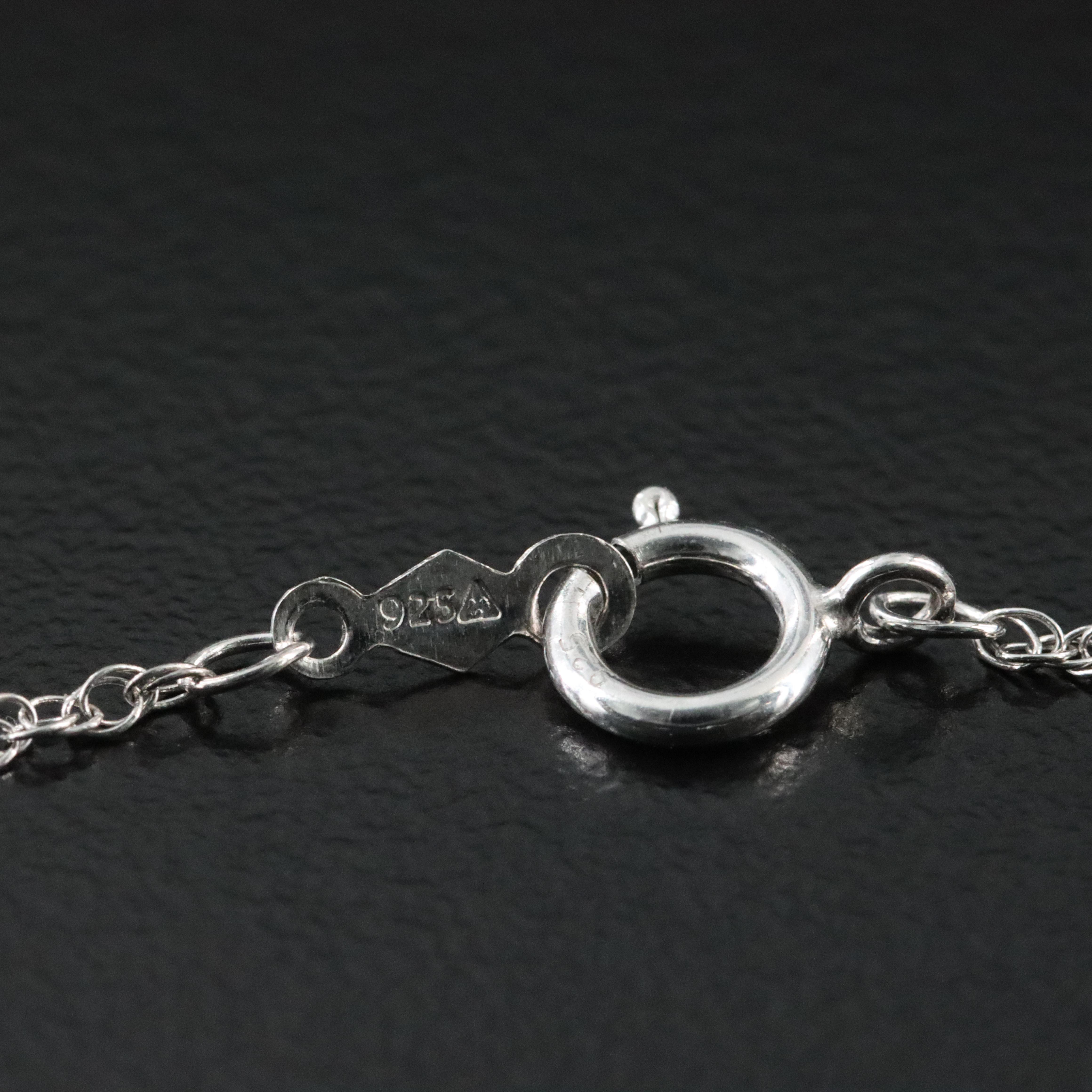 Sterling Pink and White Sapphire Trembler Heart Pendant Necklace