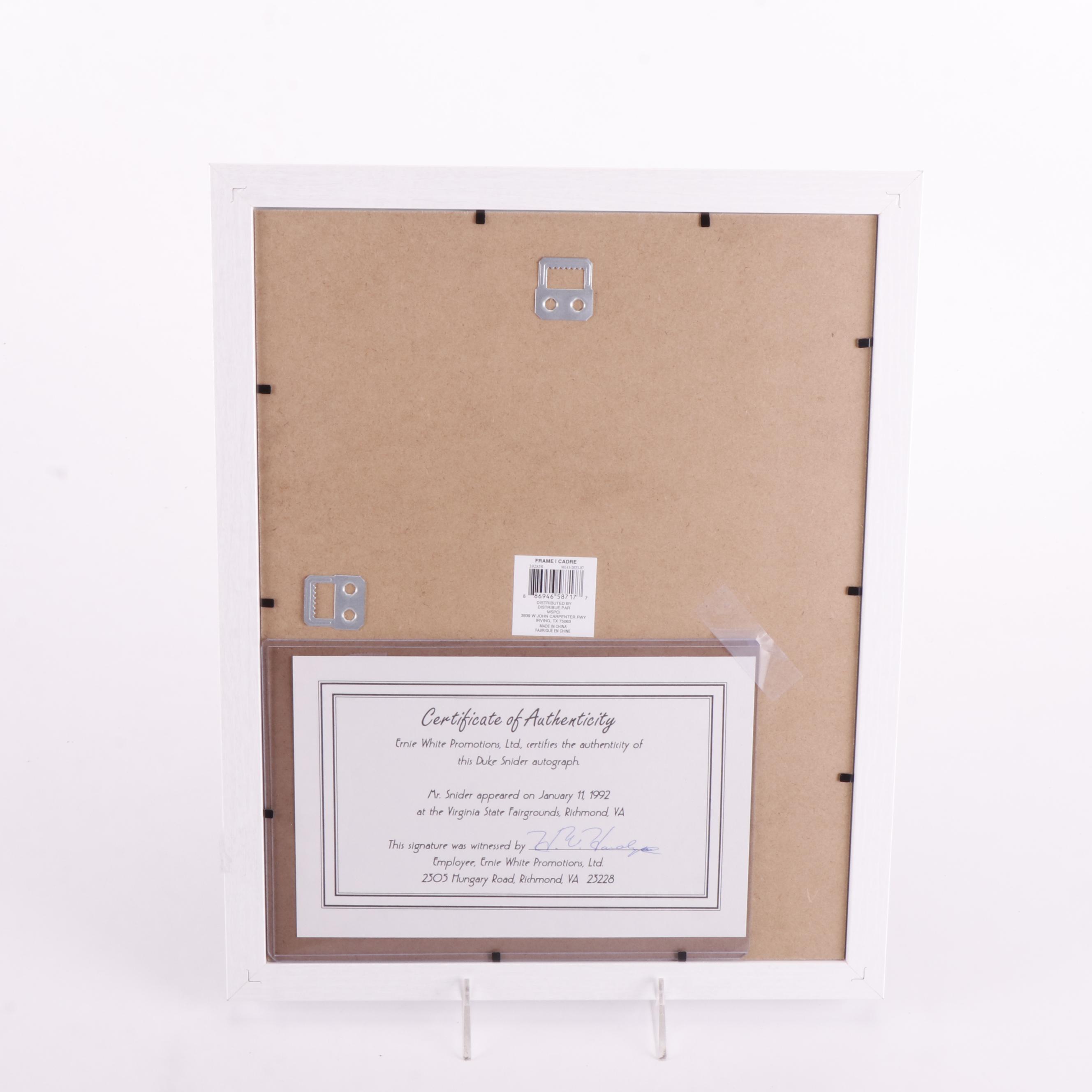 Duke Snider and Don Drysdale Signed Baseball Print in Matted Frames