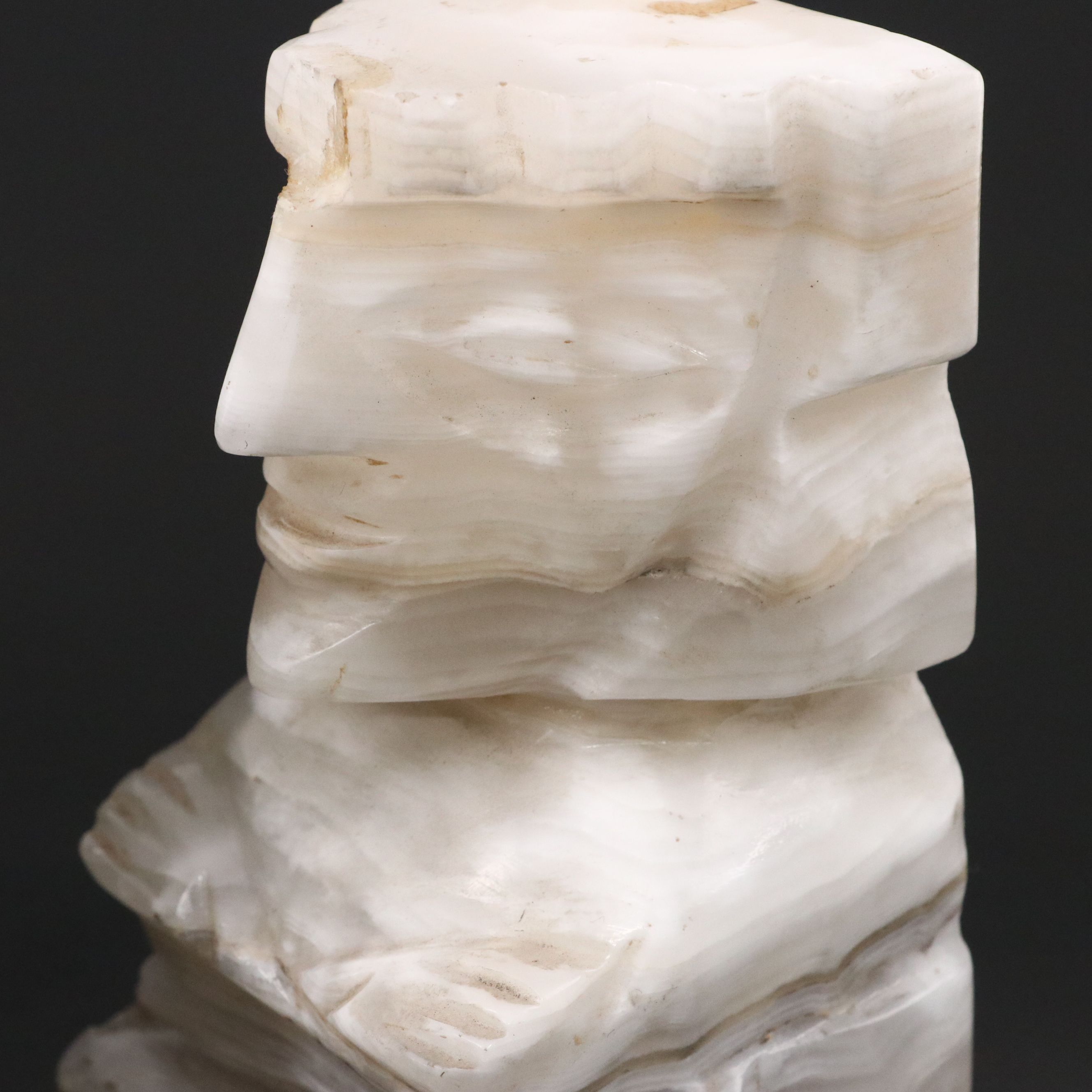 Mexican Banded Calcite Figural Bookends, Mid/Late 20th Century
