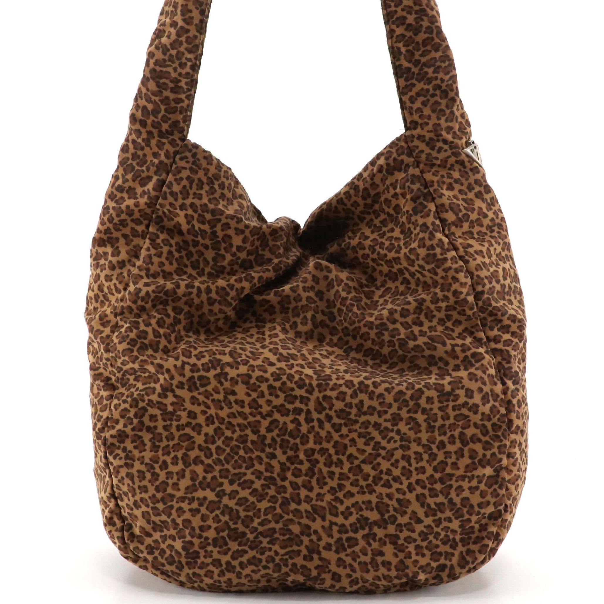 Bottega Veneta Vintage Hobo Shoulder Bag in Leopard Printed Soft Nylon
