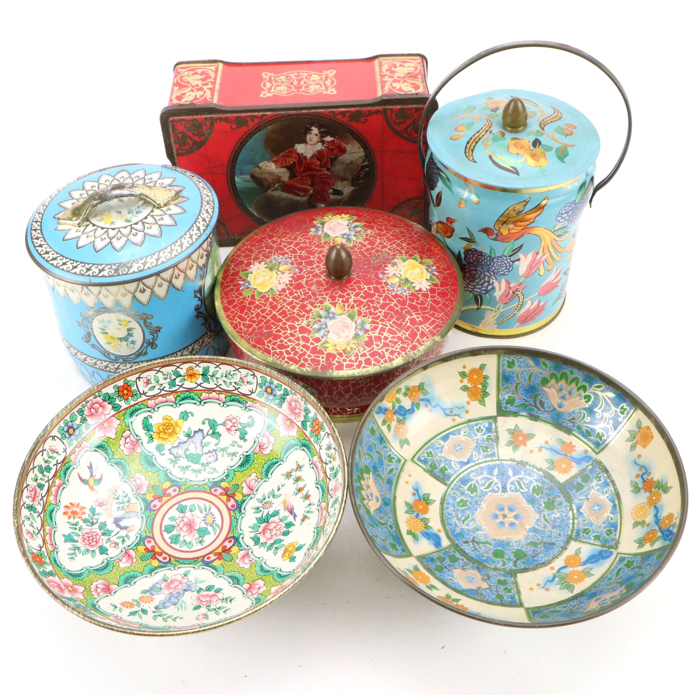English Baret Ware Compotes and Confectioners Tins