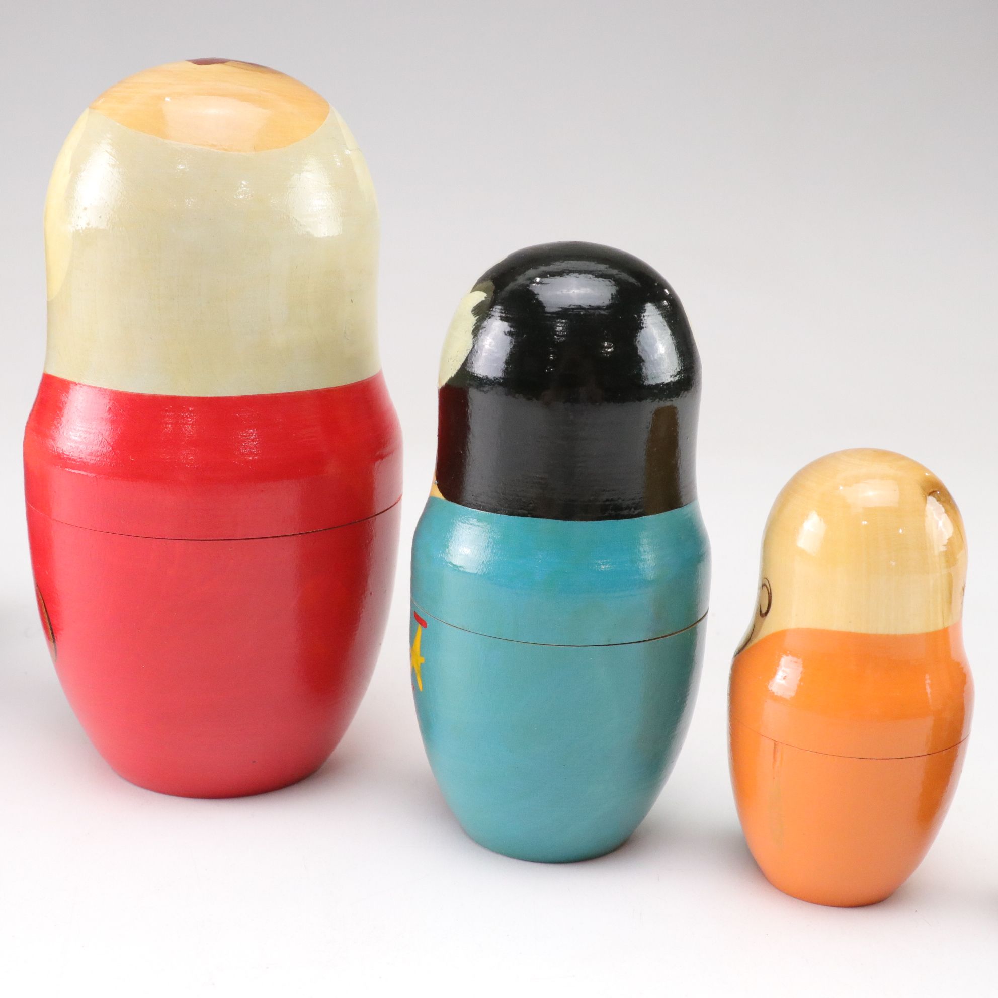 USSR Hand-Painted Wooden Russian Leaders Matryoshka Dolls