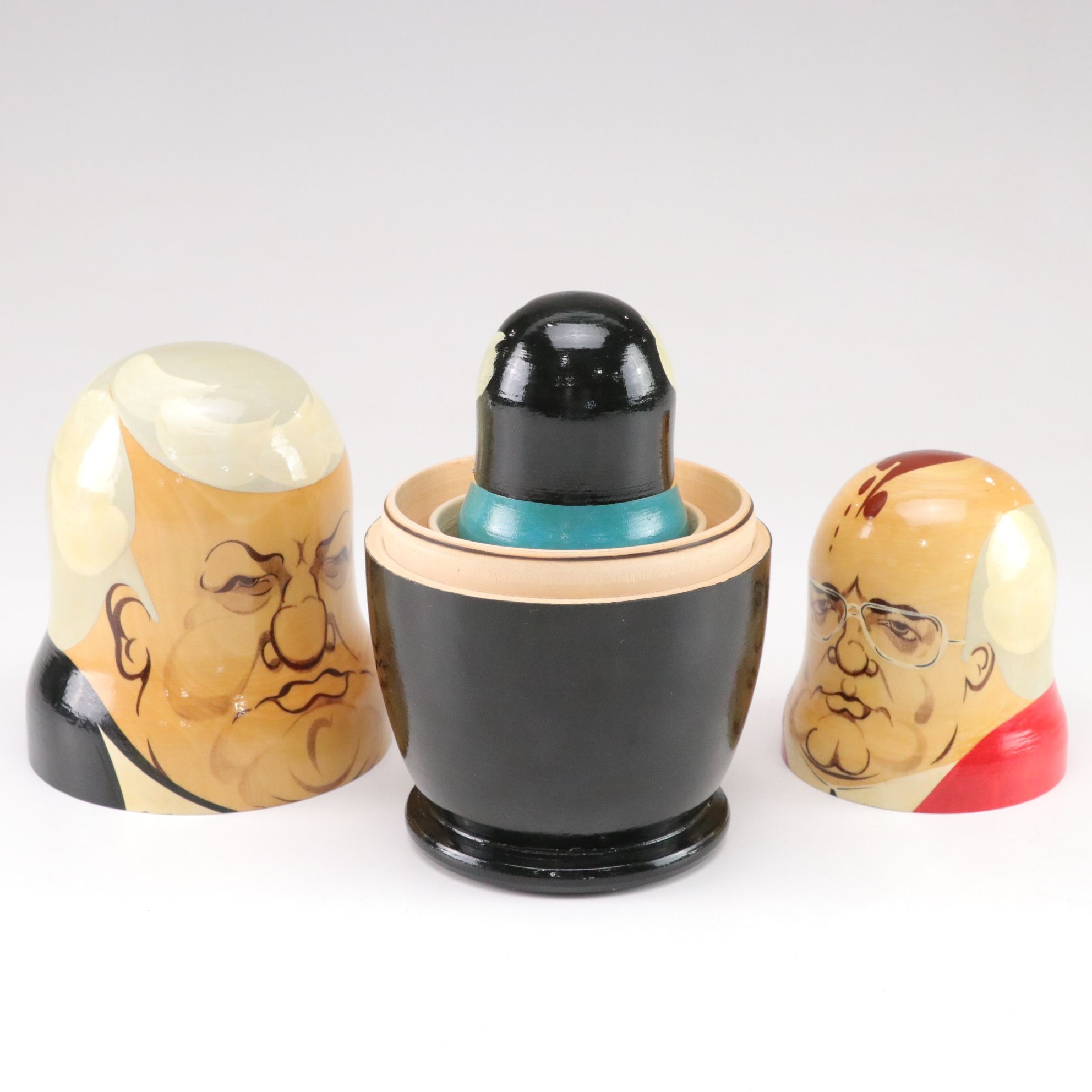 USSR Hand-Painted Wooden Russian Leaders Matryoshka Dolls