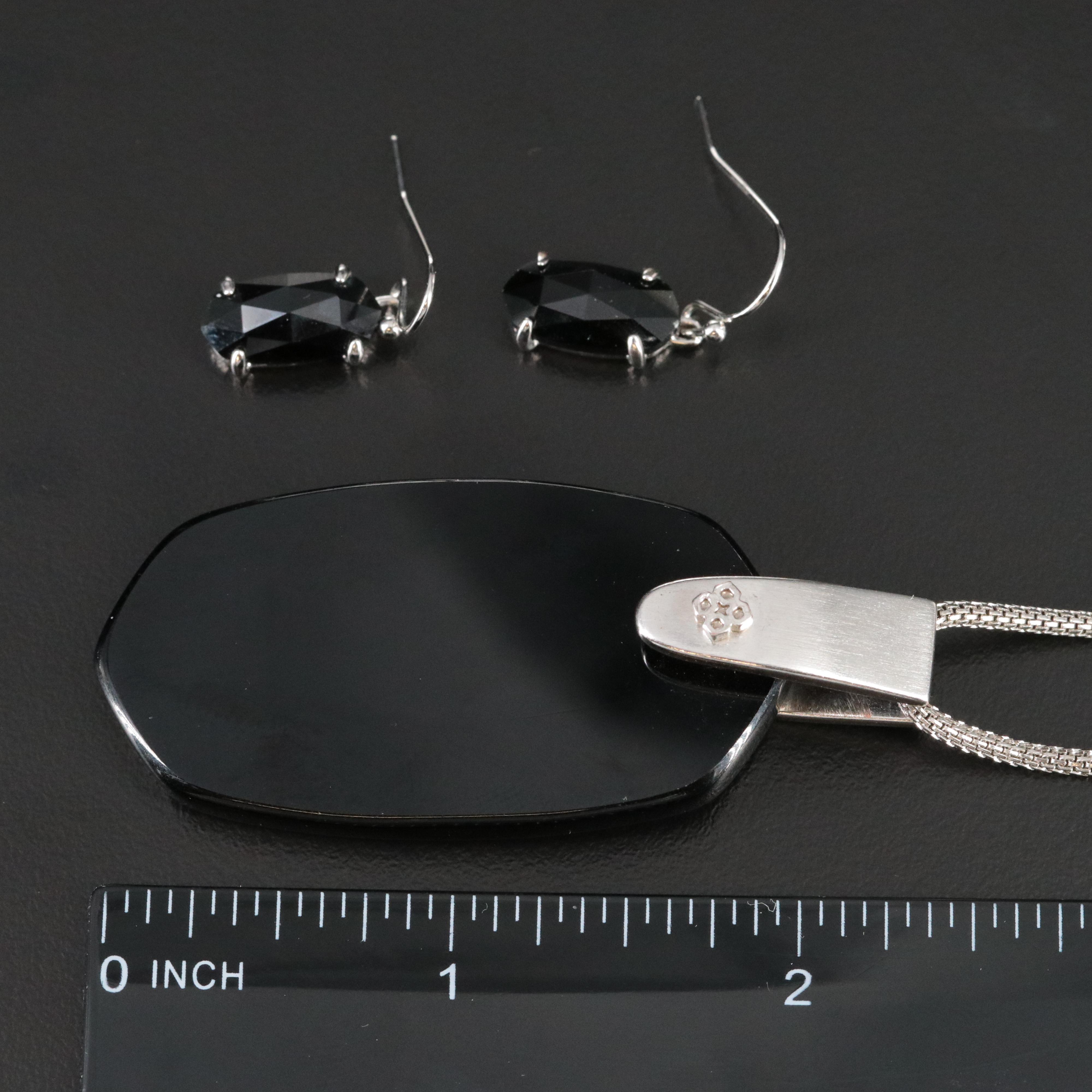 Kendra Scott "Black" Glass Necklace and Earring Set