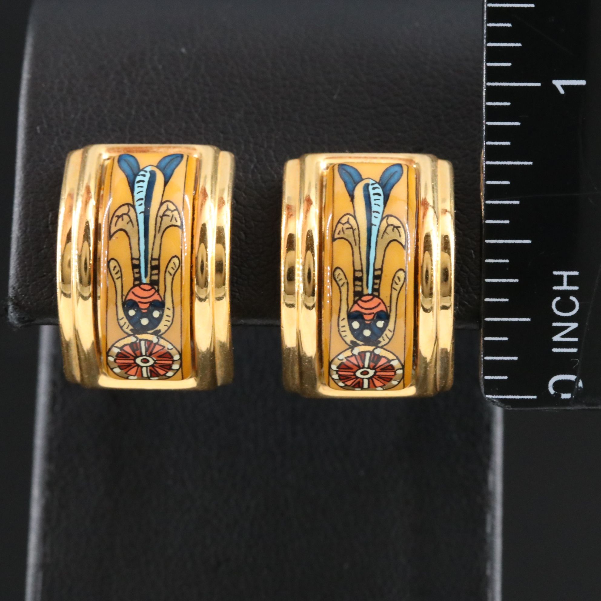 Hermès Enamel Clip Earrings