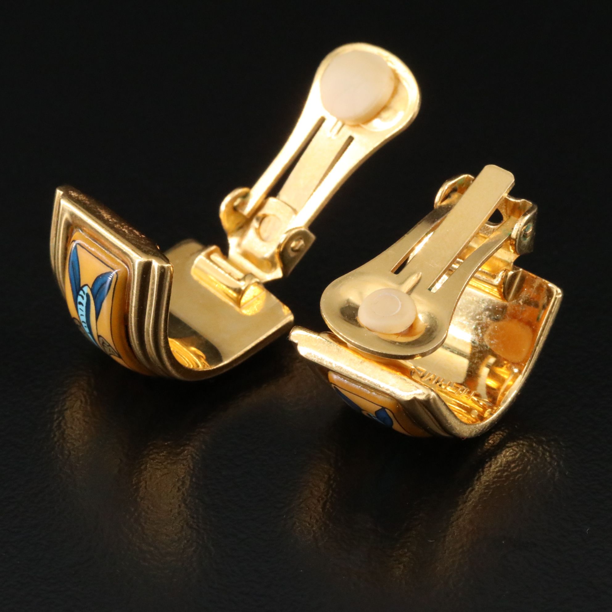 Hermès Enamel Clip Earrings