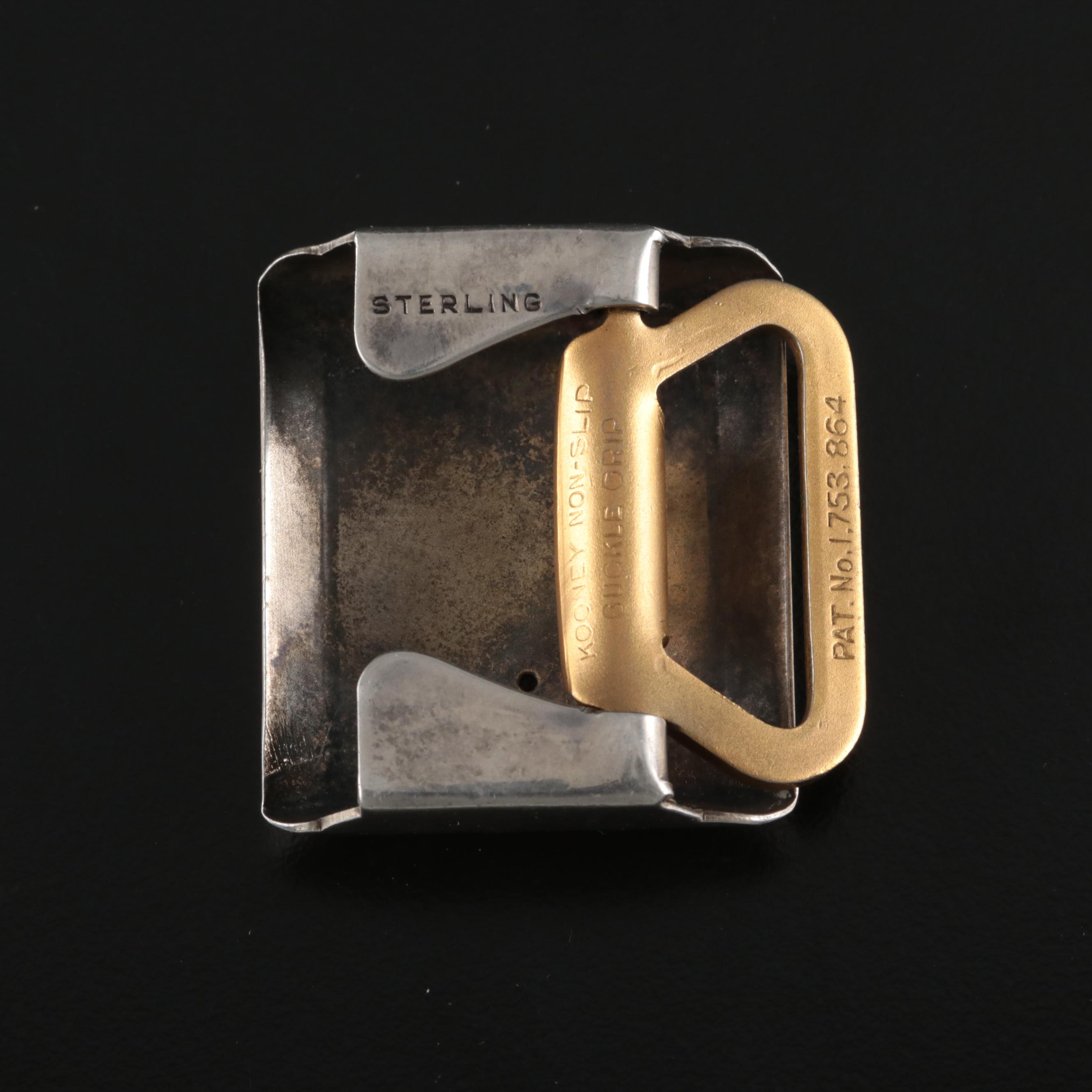 Cincinnati Revolver Club Sterling Silver Crystal Trophy Buckle, 1930s