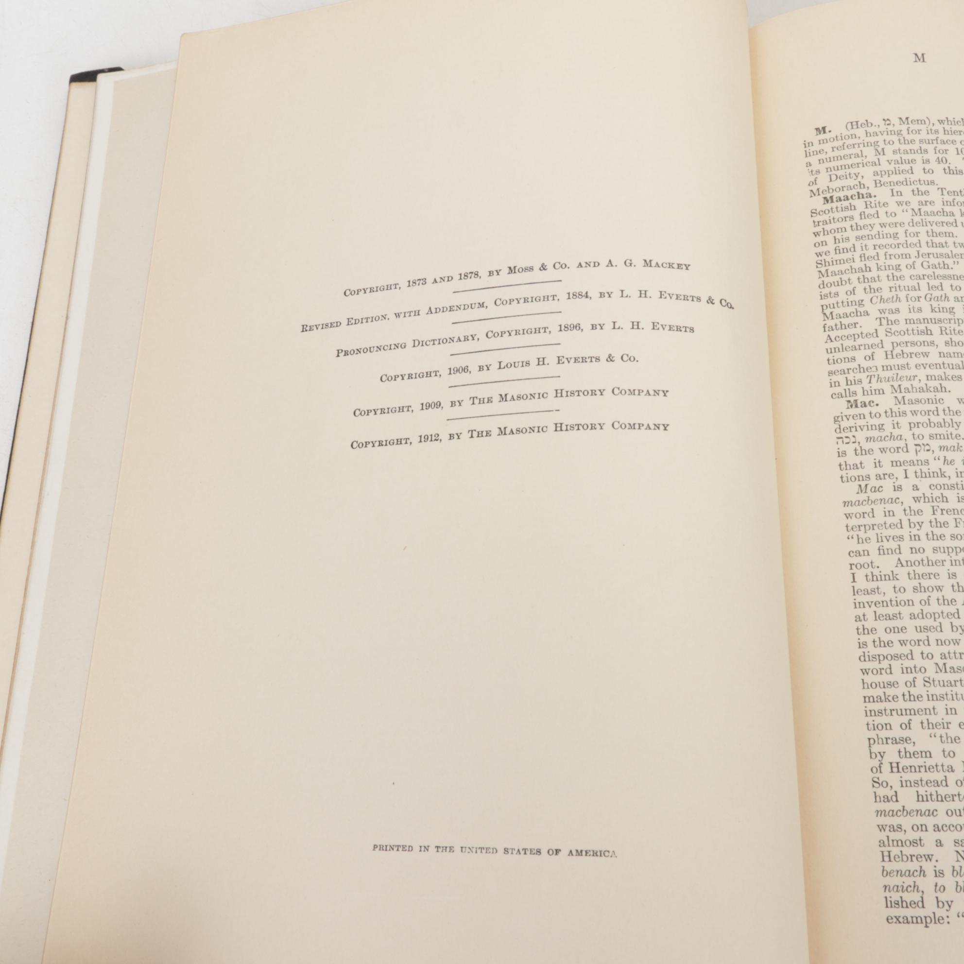 "Encyclopedia of Freemasonry" Two Volume Set with Histories of Humbolt Lodge
