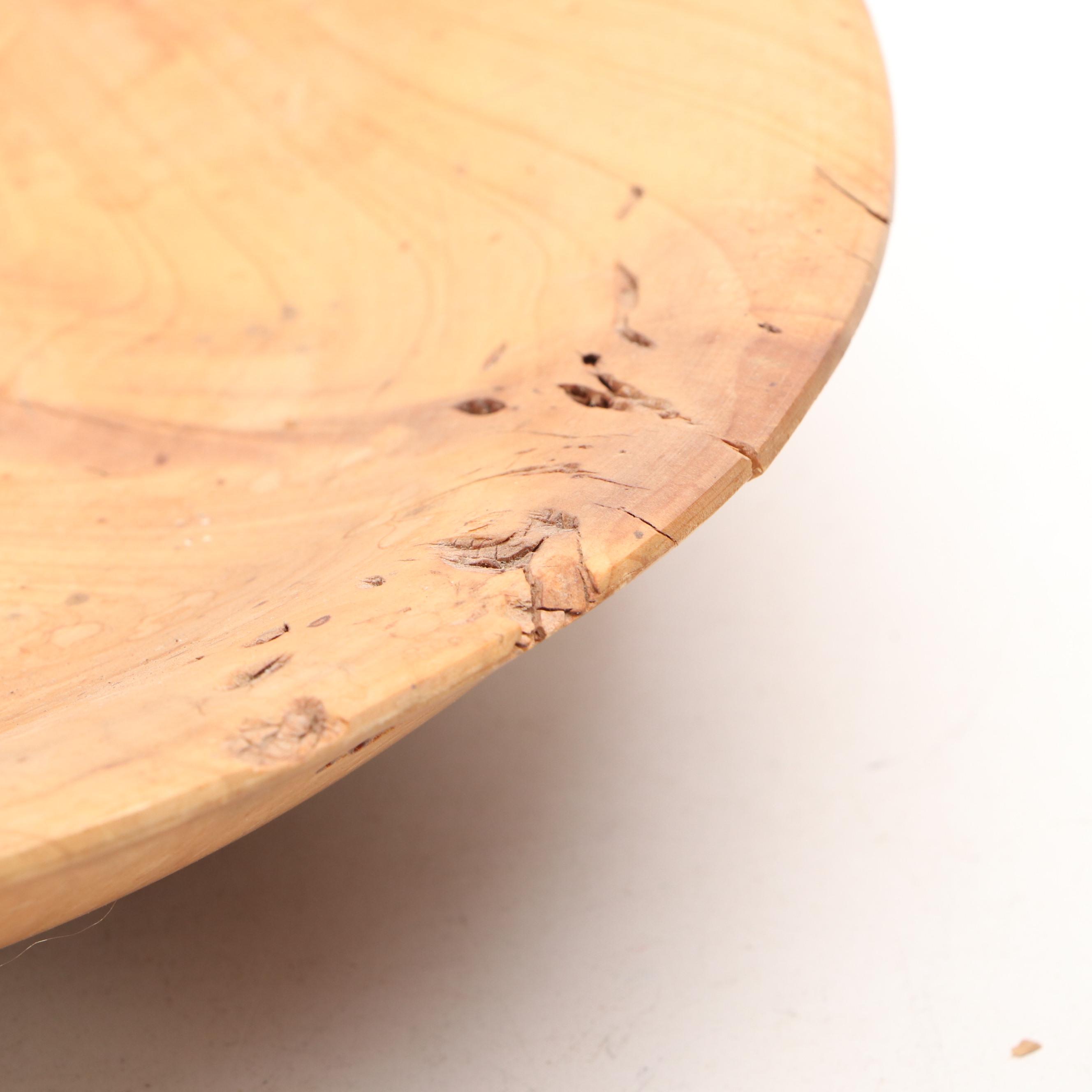 Primitive Style Hand-Carved Wood Fruit Bowls, Late 20th Century