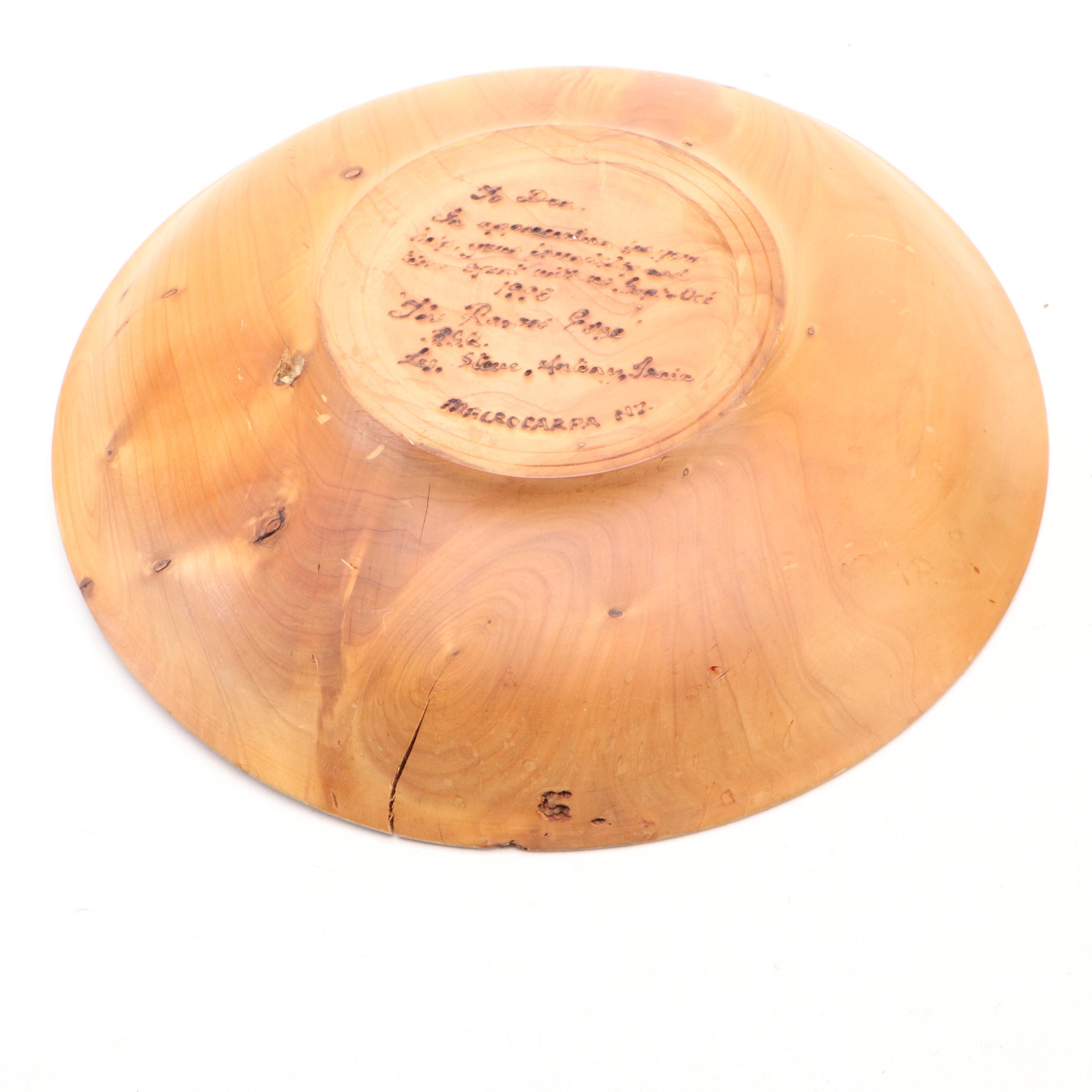 Primitive Style Hand-Carved Wood Fruit Bowls, Late 20th Century