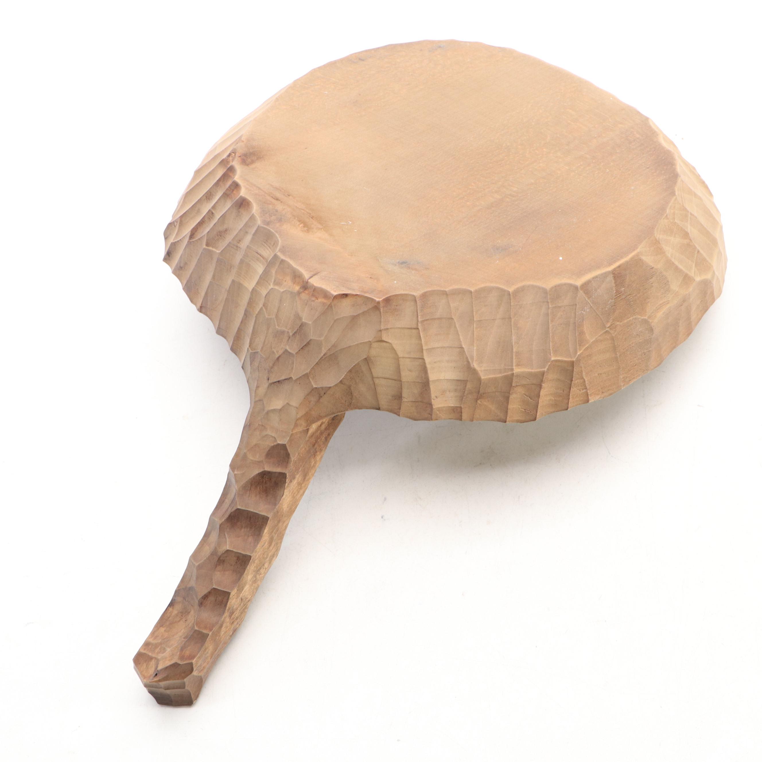 Primitive Style Hand-Carved Wood Fruit Bowls, Late 20th Century