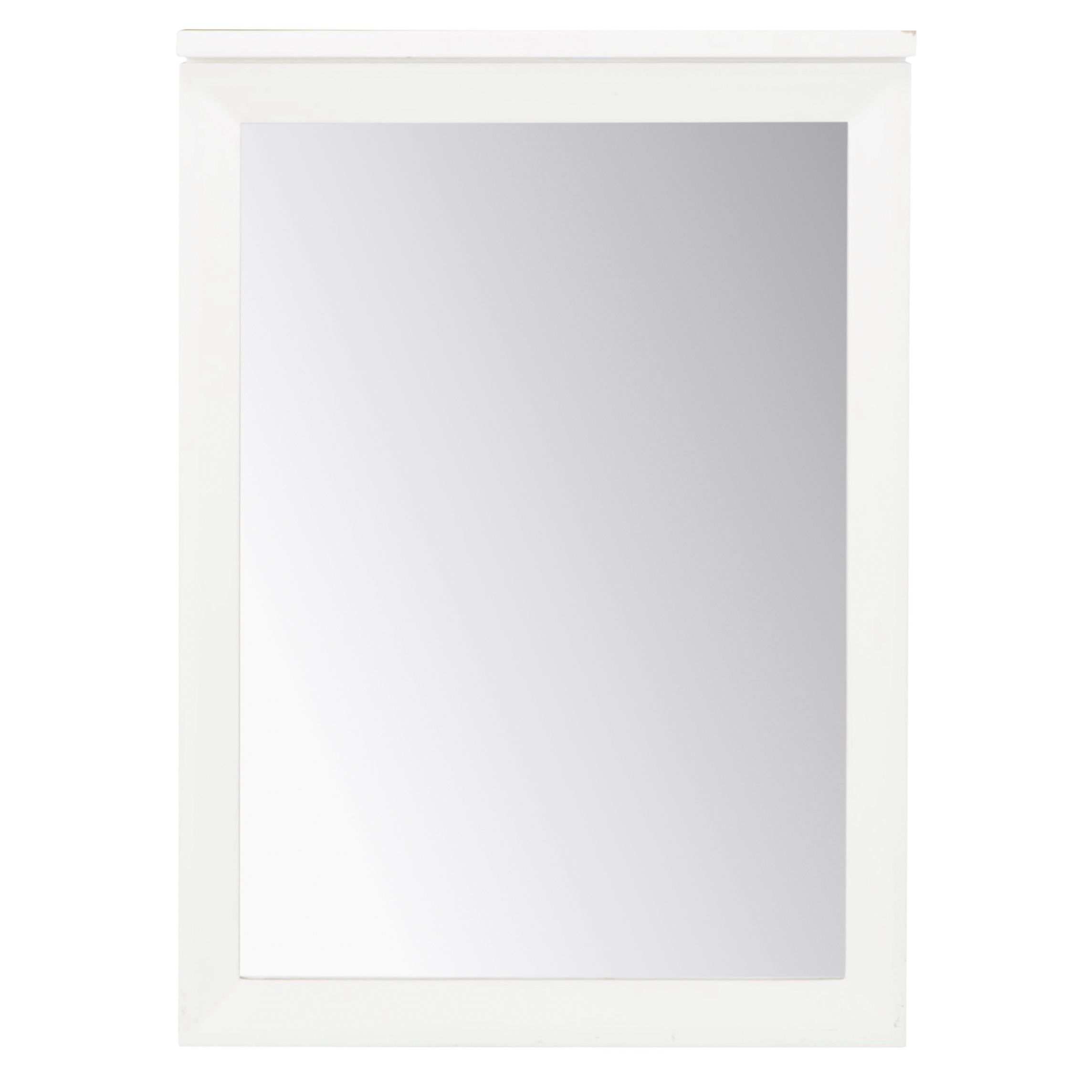White-Painted Wood Framed Vanity Mirror