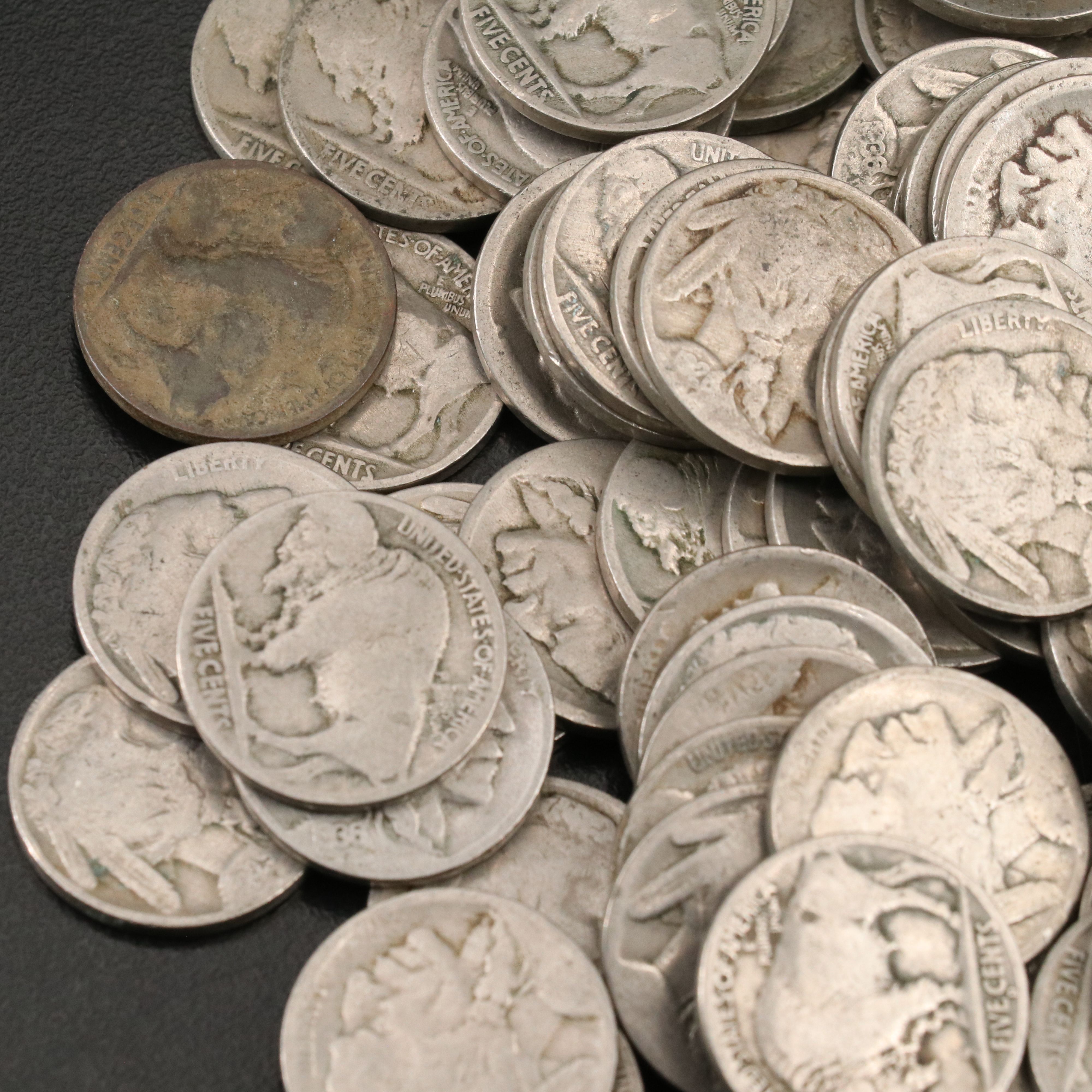 Collection of 800 Wheat Cents and Buffalo Nickels