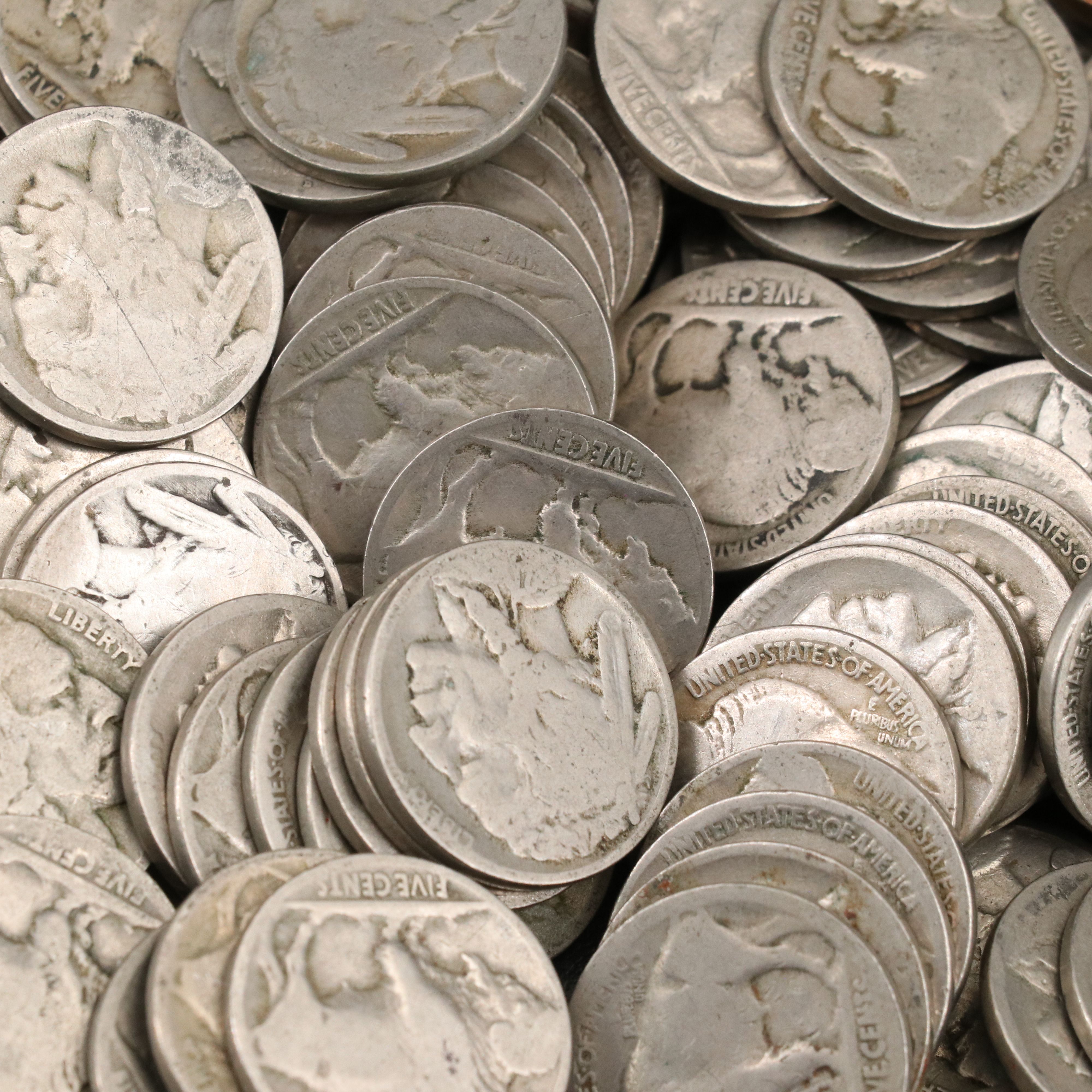 Collection of 800 Wheat Cents and Buffalo Nickels