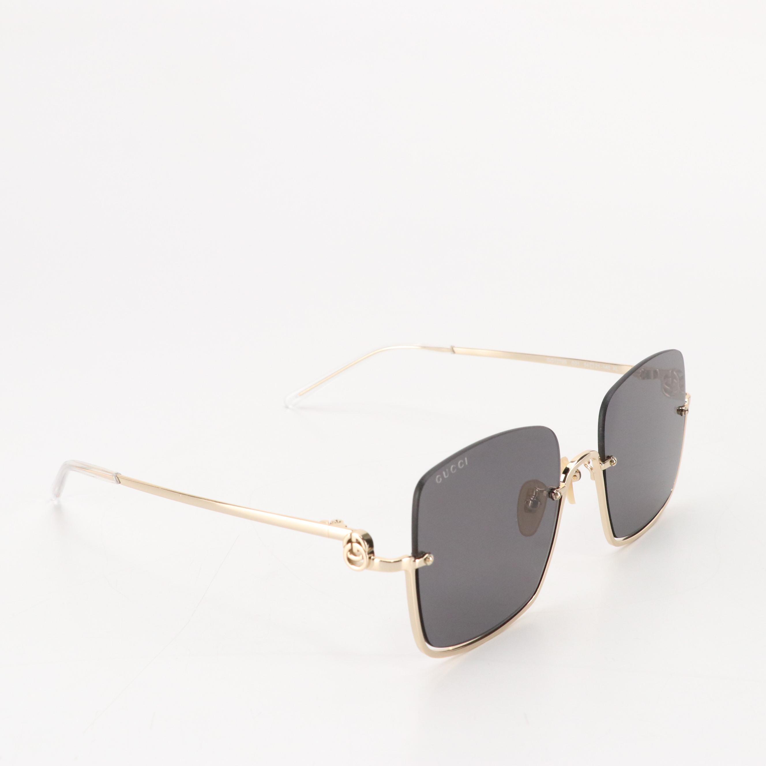 Gucci GG1279 Half-Rim Square Sunglasses with Case