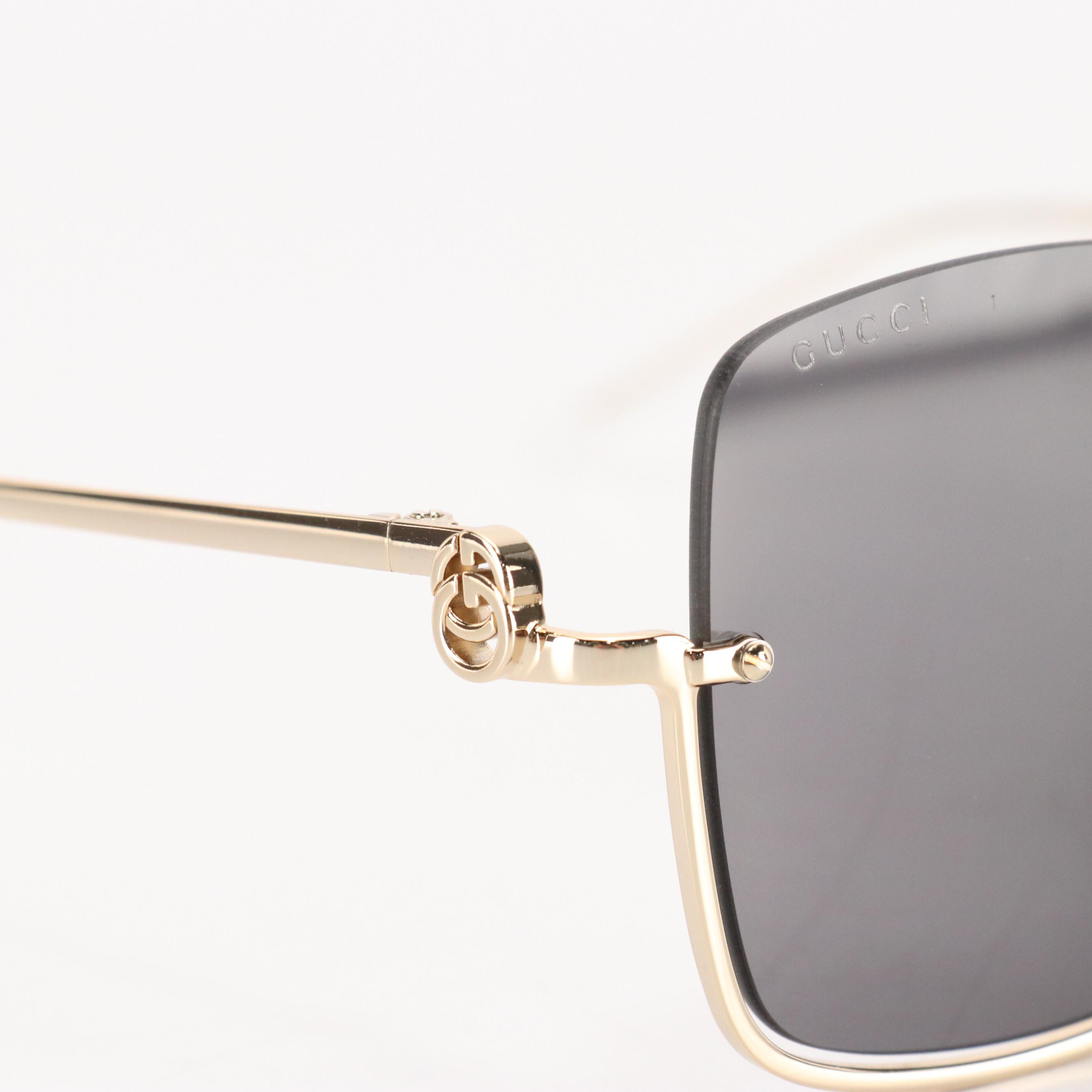 Gucci GG1279 Half-Rim Square Sunglasses with Case