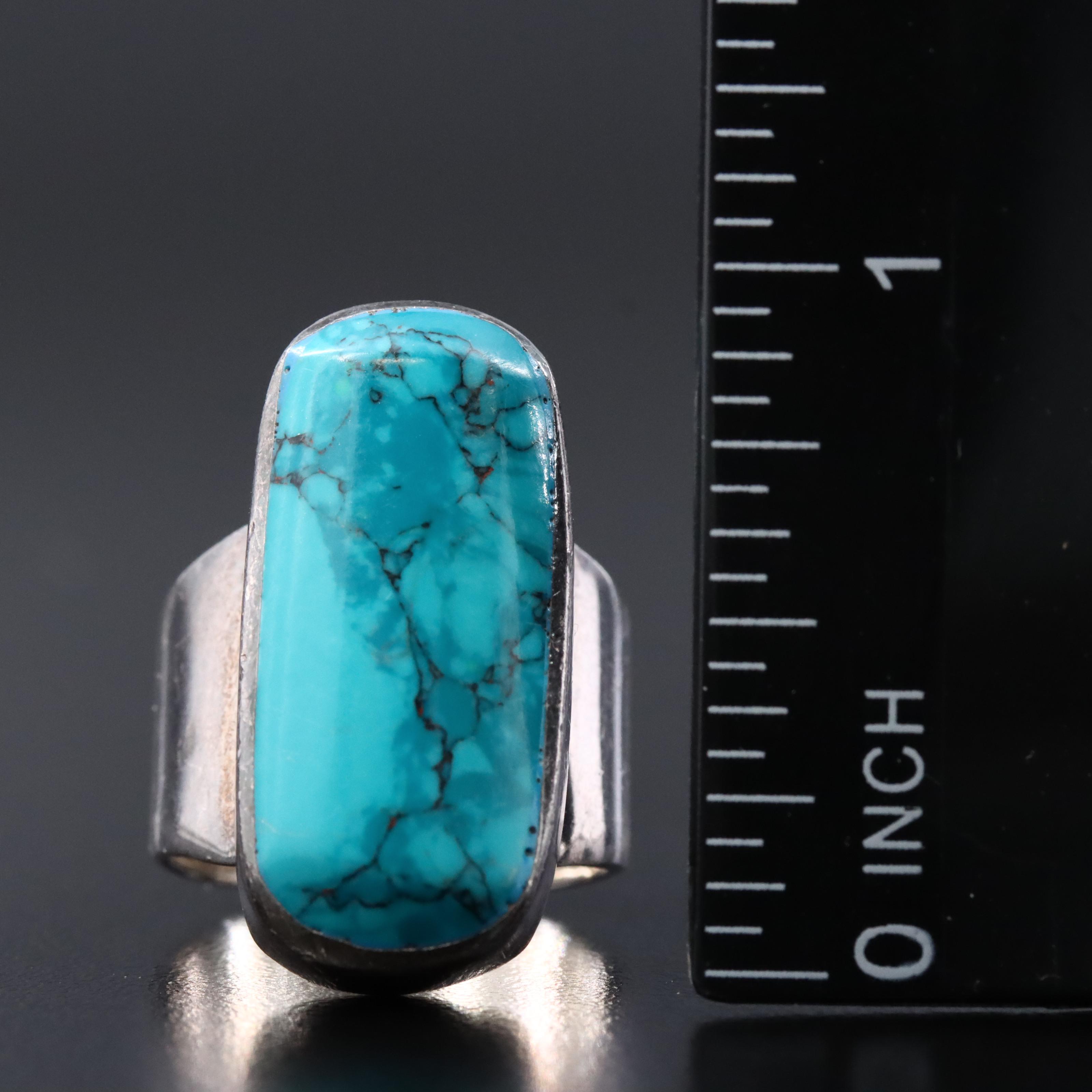 Sterling, Faux Turquoise and Faux Black Onyx Featured in Ring Collection