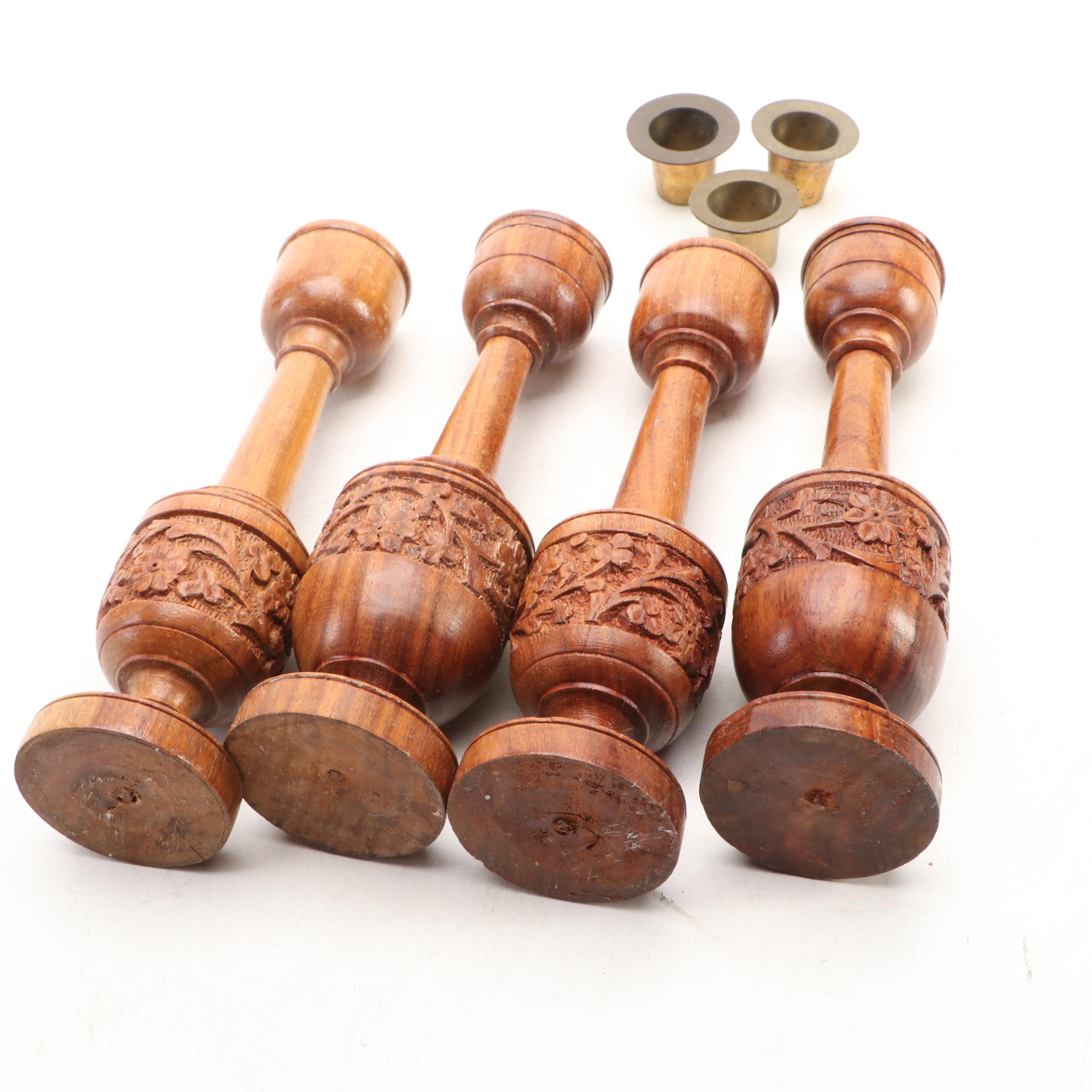 Carved Wood Book Holder and Bone Inlay Elephant Dish with Other Wood  Décor