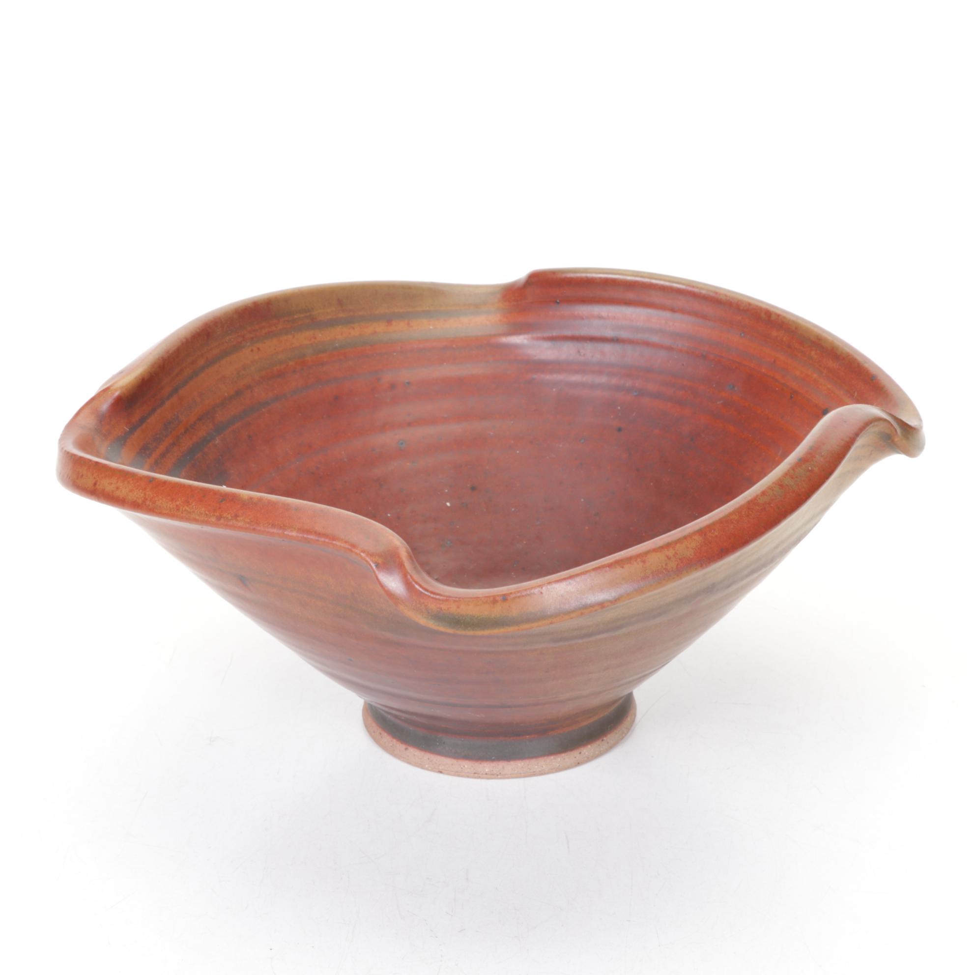 Ellen Shankin Hand-Thrown Pottery Vase and Box with Pottery Bowl