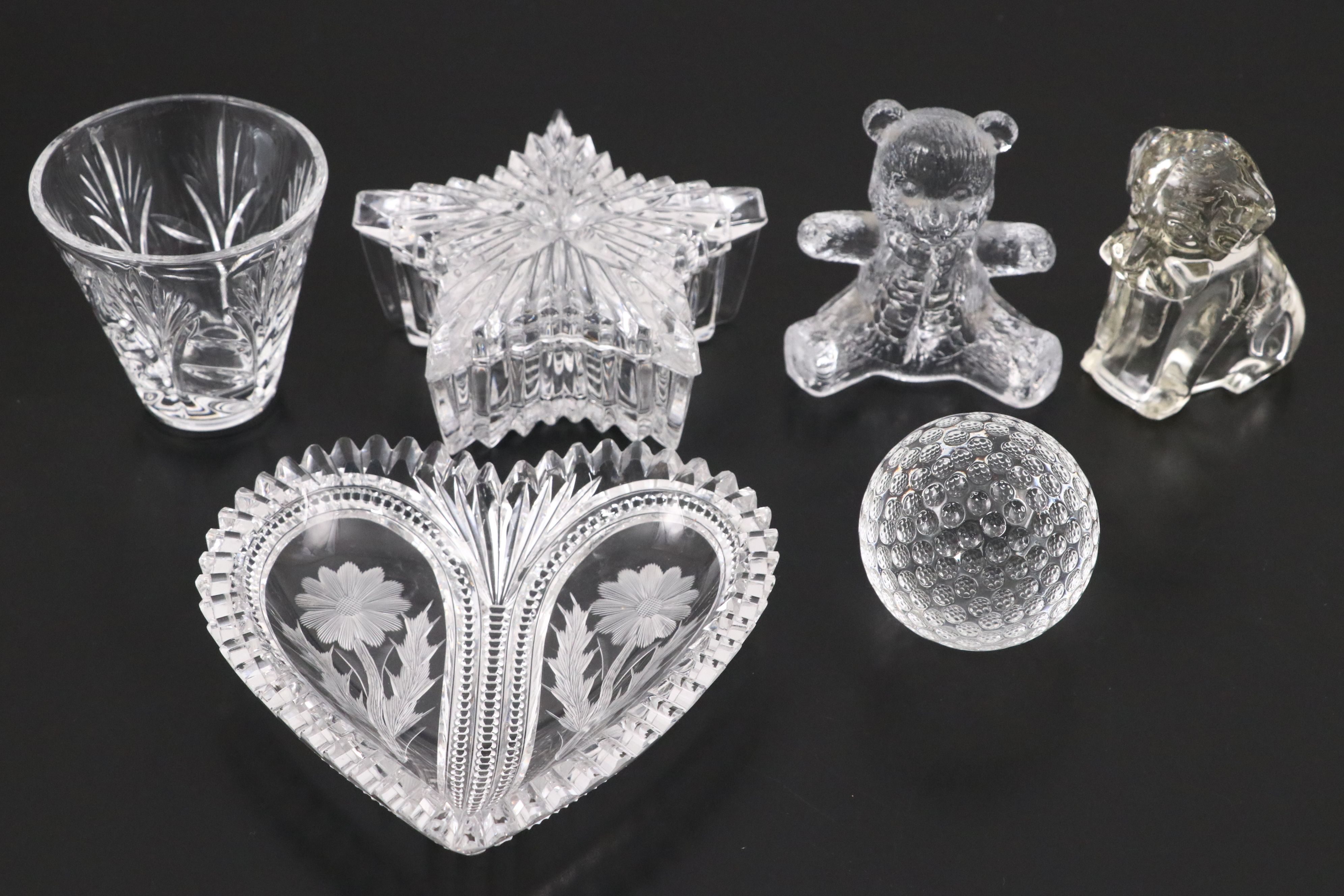 Mikasa Crystal Bud Vase and Lenox Etched Bowl with Other Crystal Décor