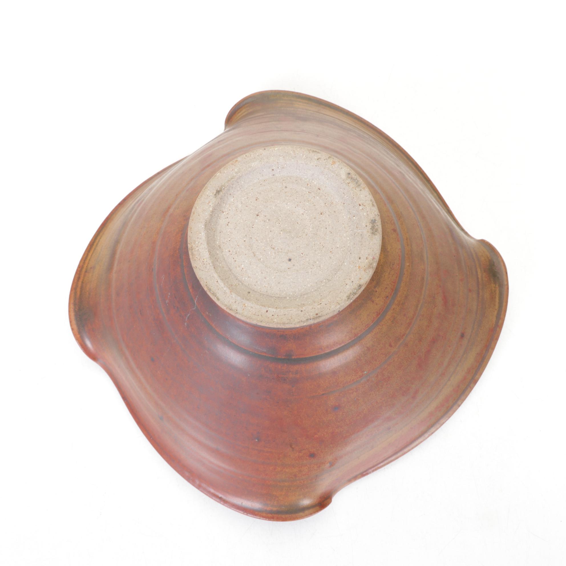 Ellen Shankin Hand-Thrown Pottery Vase and Box with Pottery Bowl