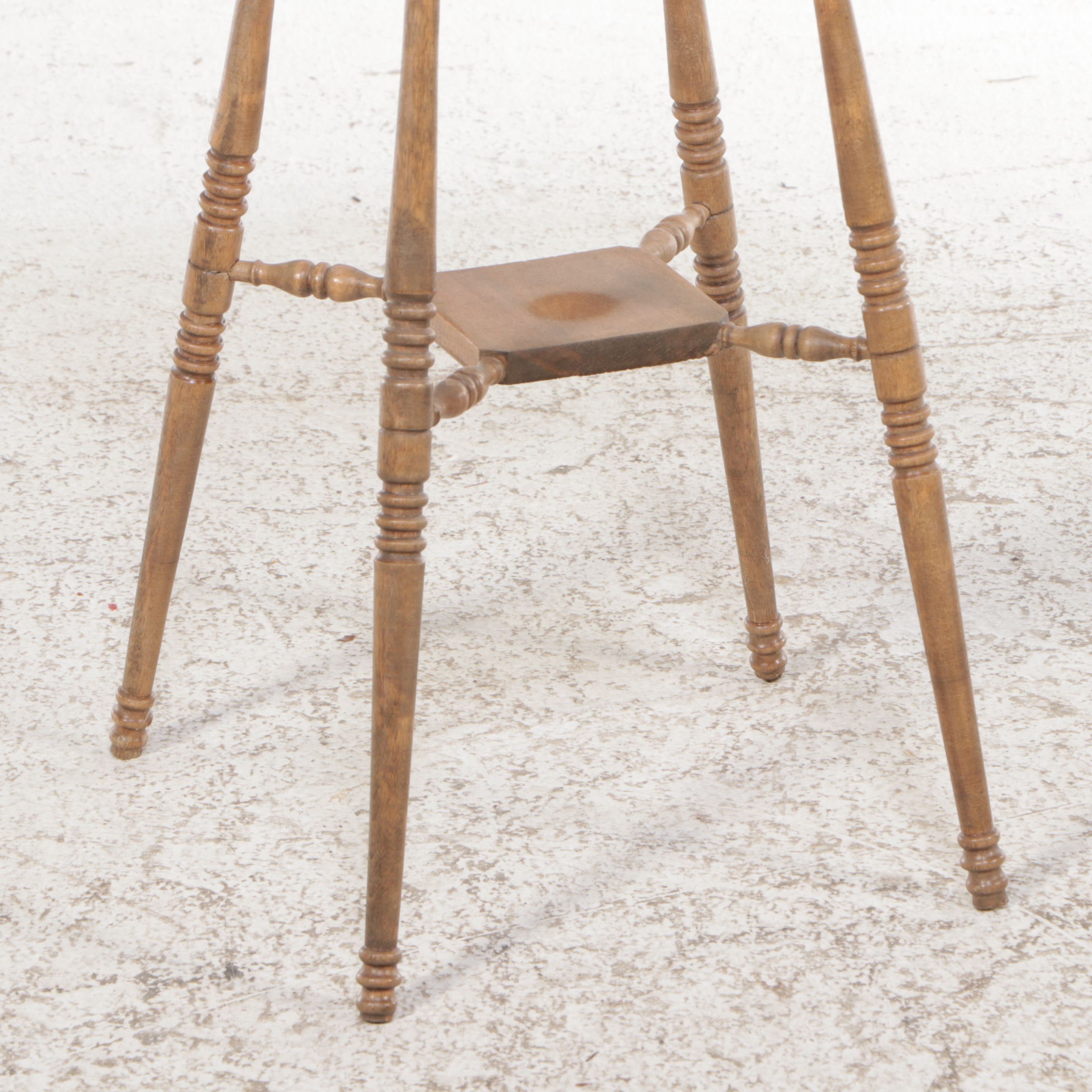 Spindle Turned-Leg Walnut Plant Stand