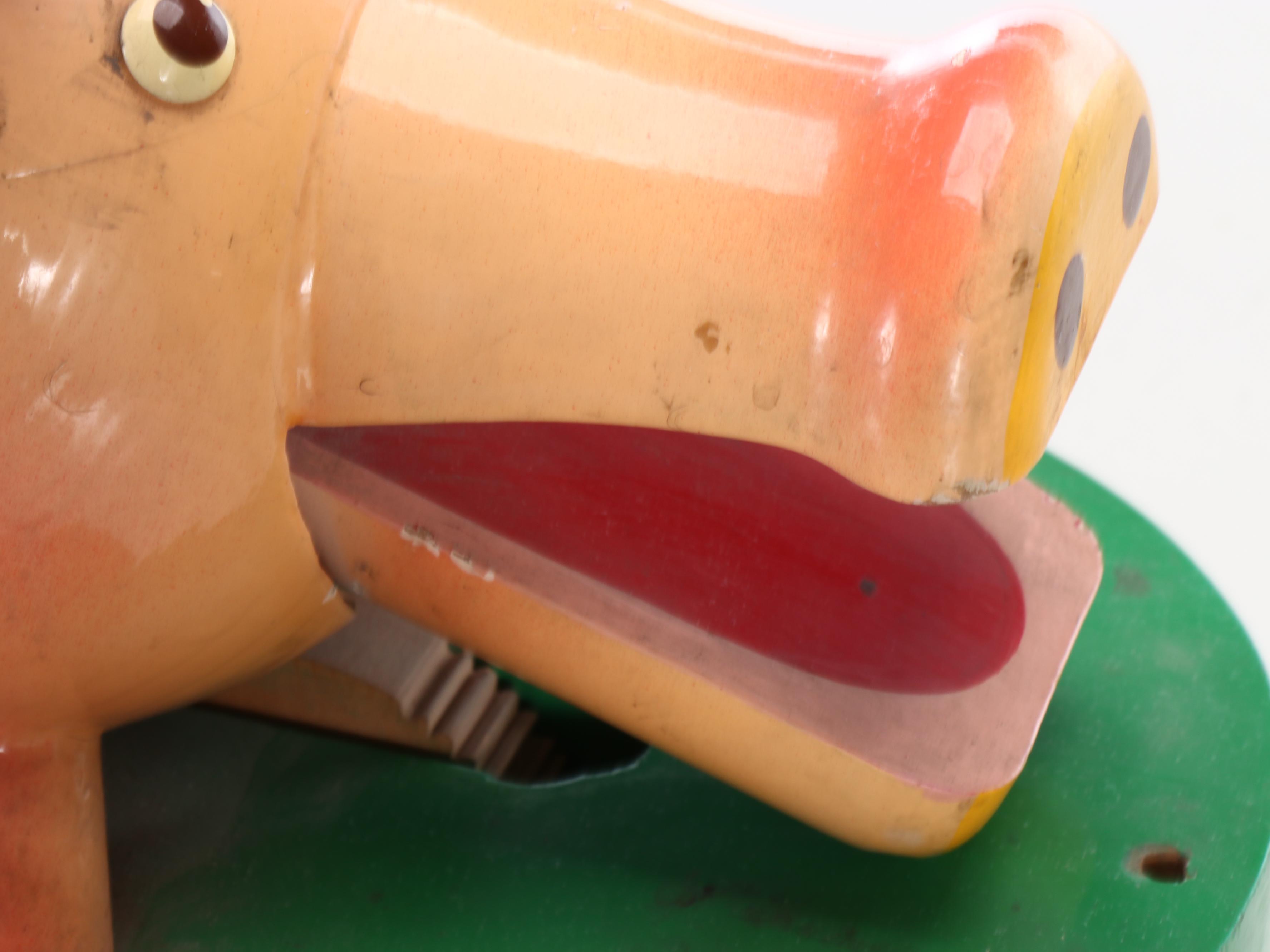 Vintage Wood Sailor and Pig Pull Toy