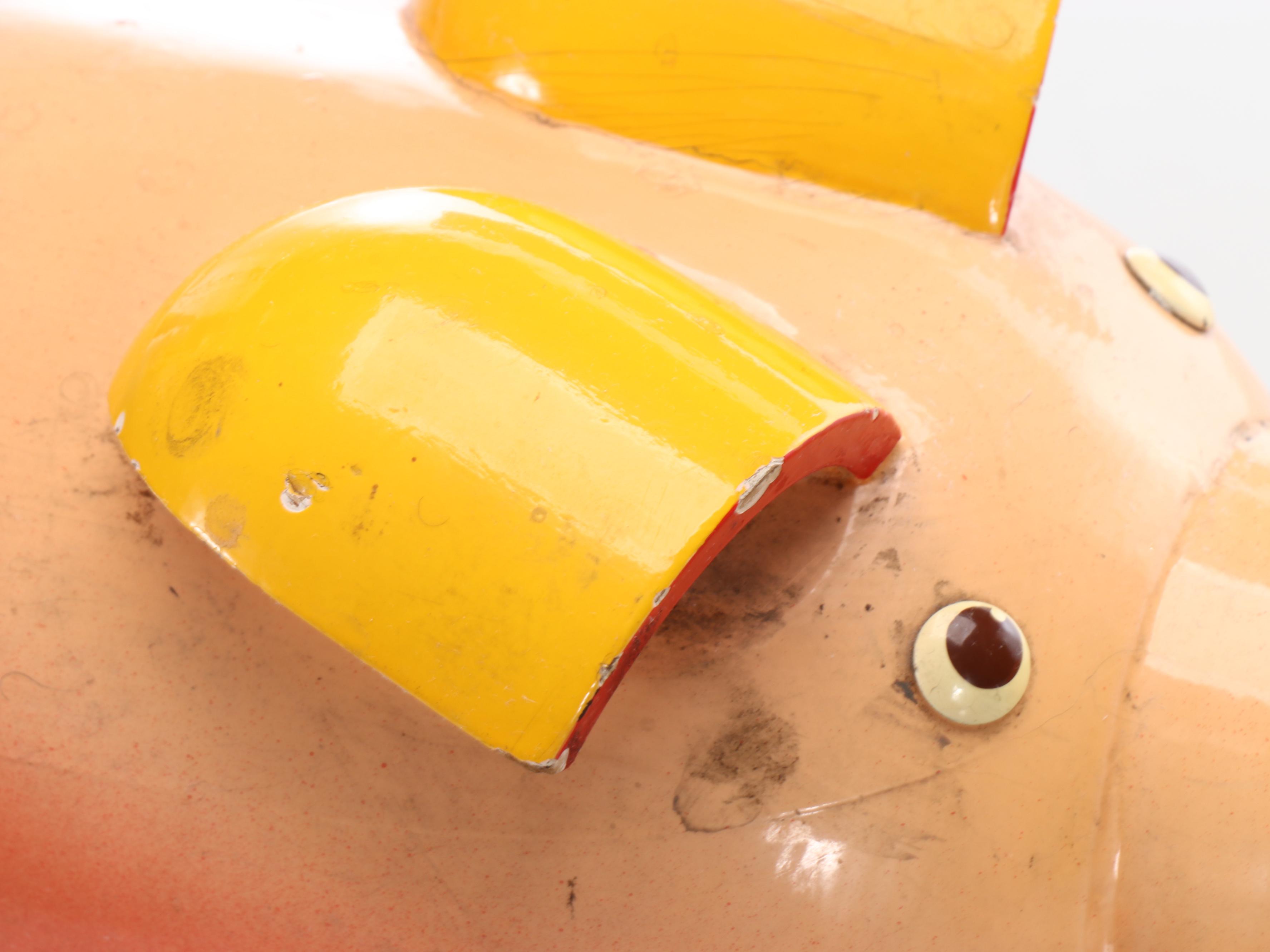 Vintage Wood Sailor and Pig Pull Toy