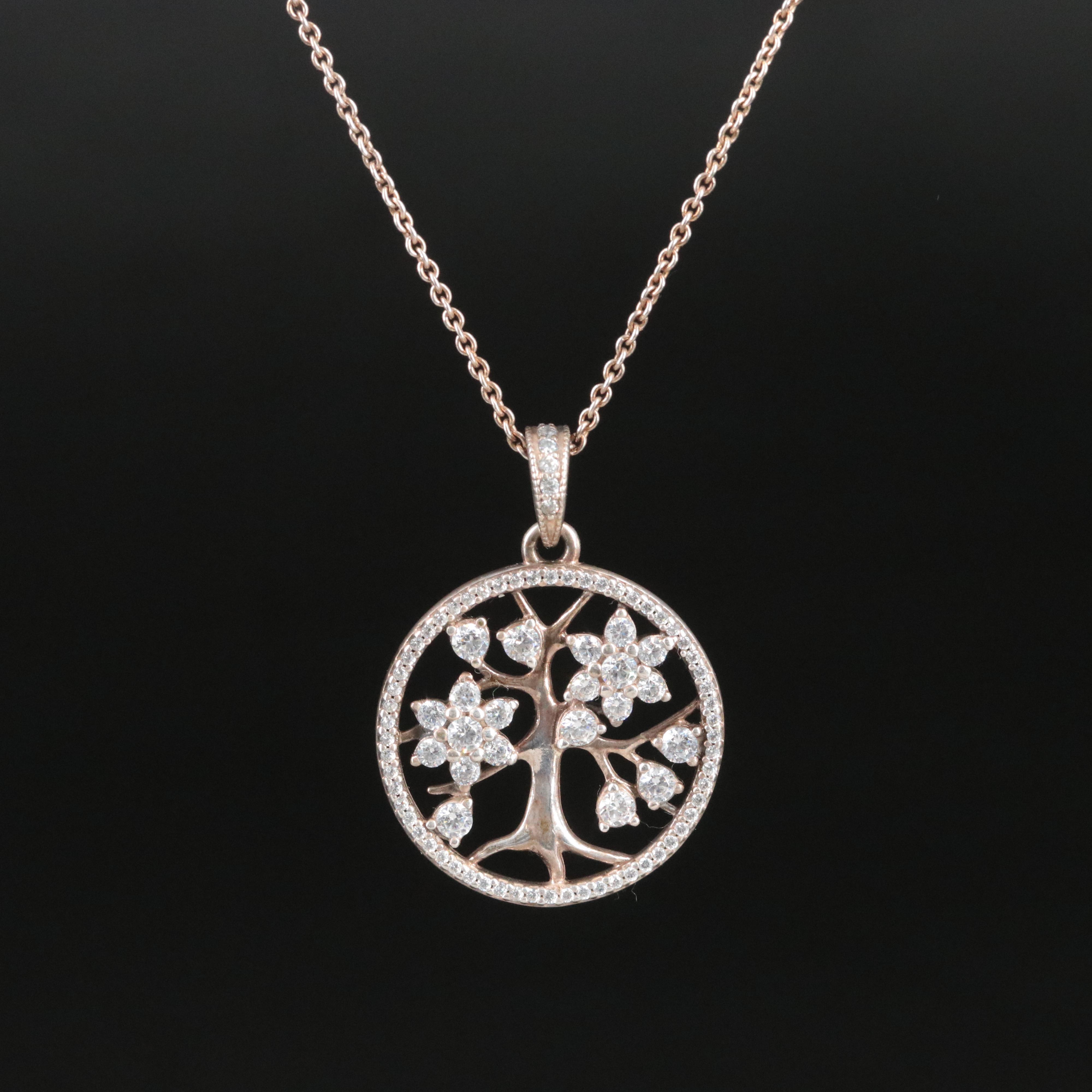 Sterling Cubic Zirconia Tree of Life Pendant