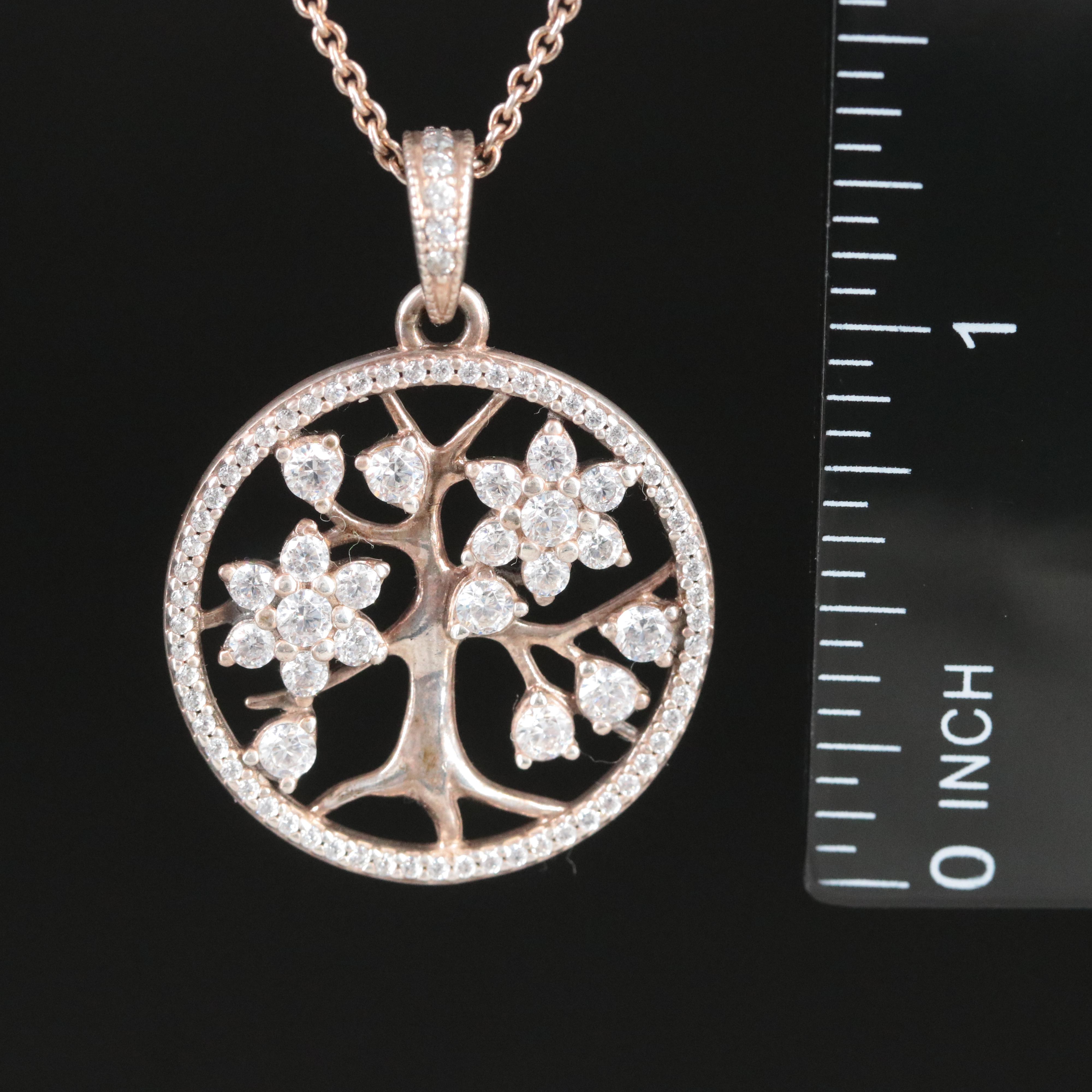 Sterling Cubic Zirconia Tree of Life Pendant