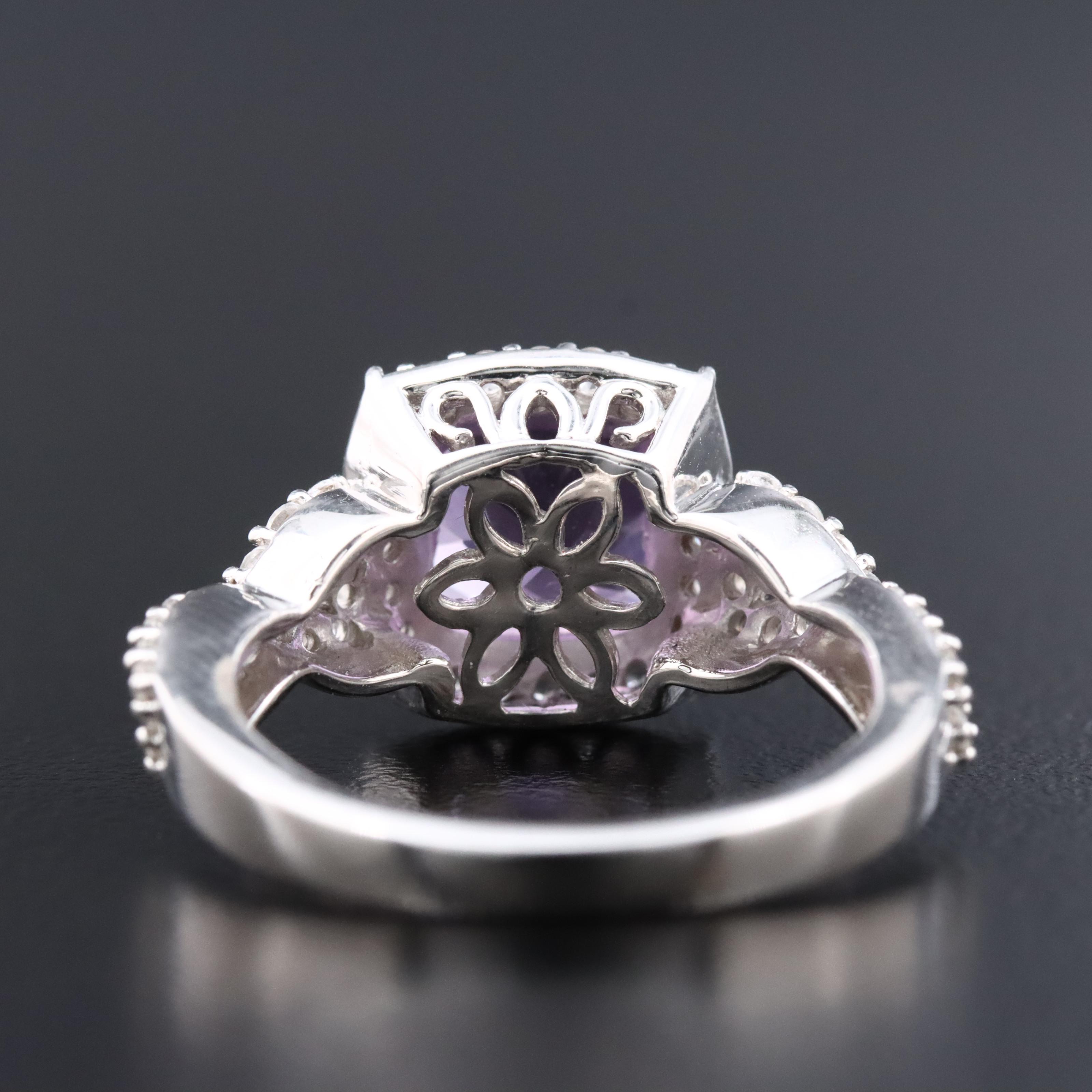 Sterling Amethyst and White Sapphire Ring