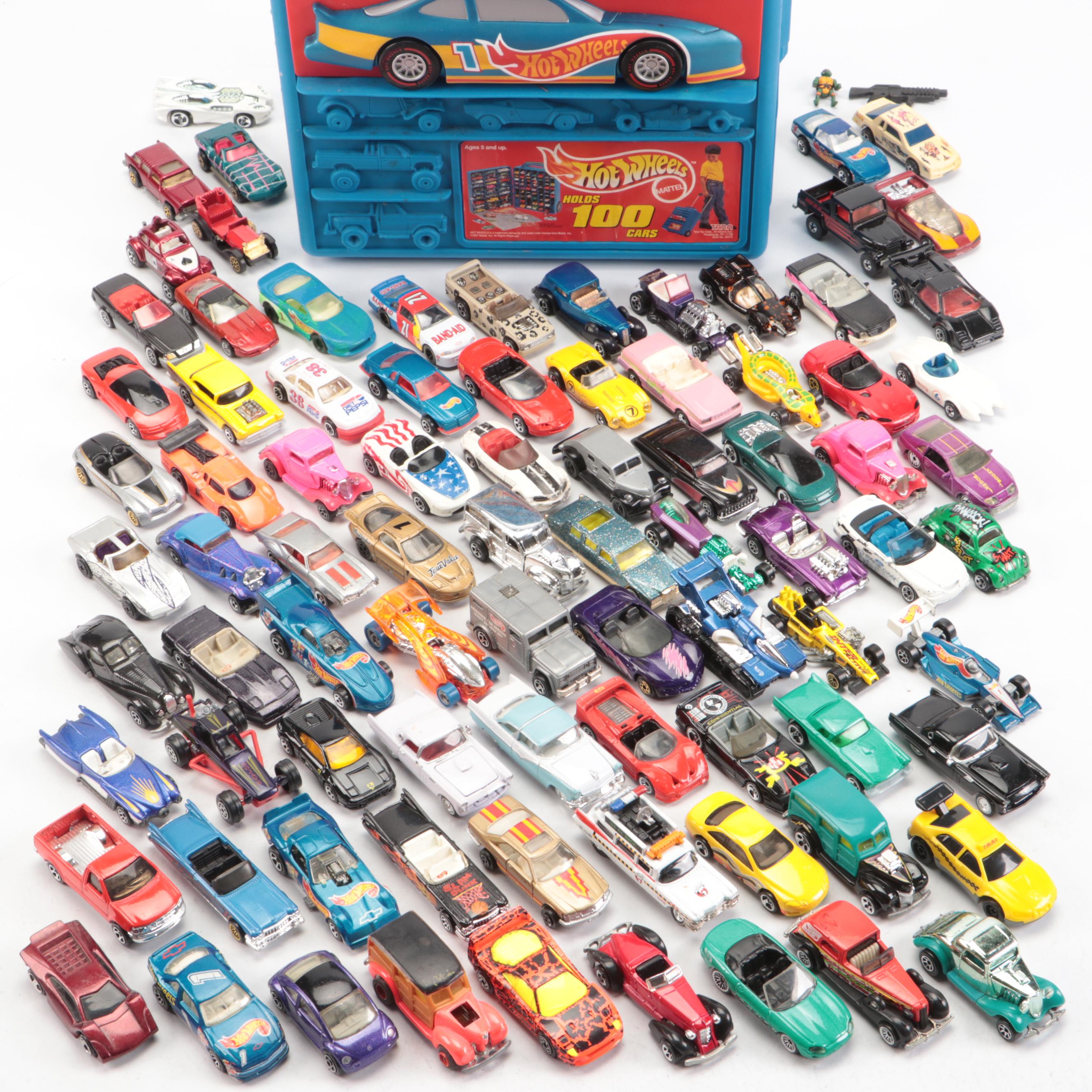 Hot Wheels, Matchbox, Racing Champions and More Toy Cars in Case