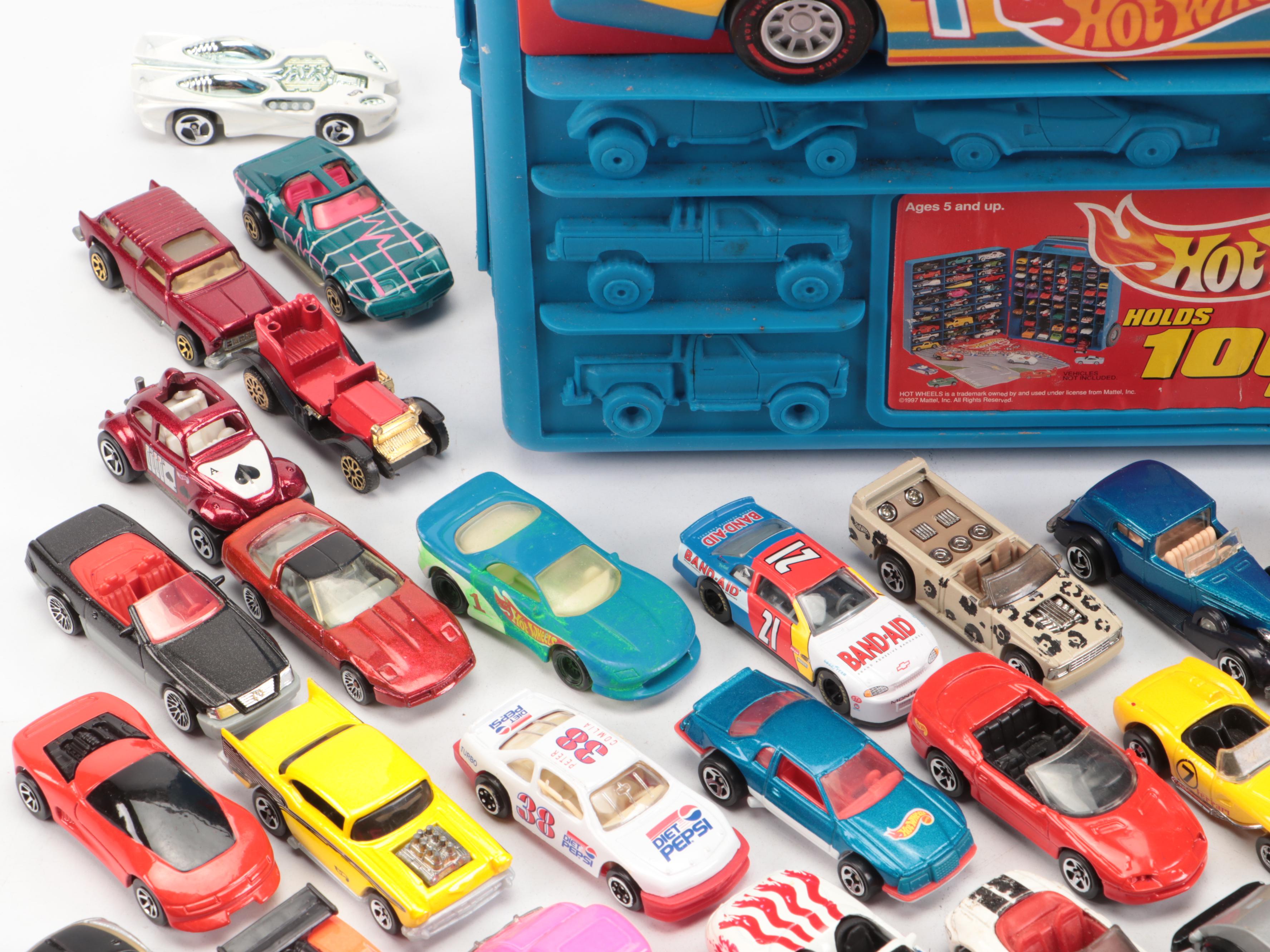 Hot Wheels, Matchbox, Racing Champions and More Toy Cars in Case